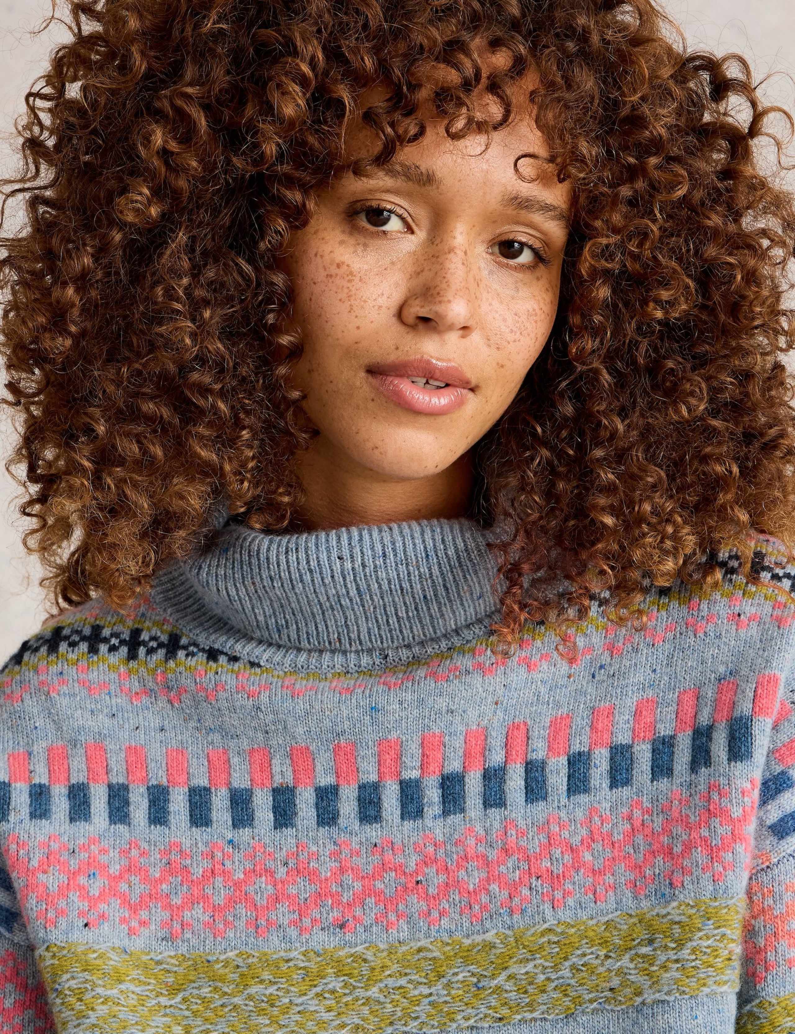Lambswool Rich Fair Isle Cowl Neck Jumper 4 of 6