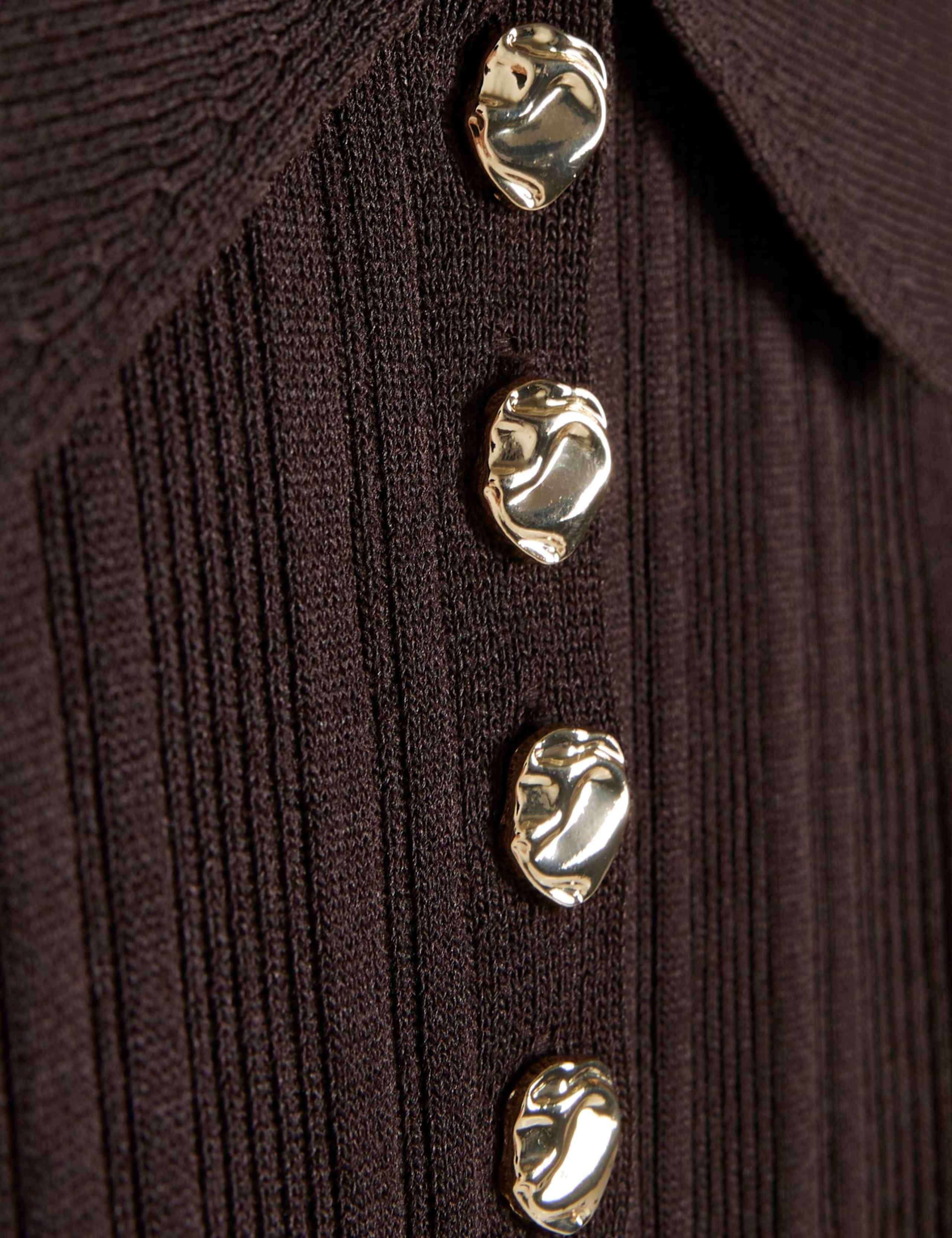 Textured Collared Button Detail Polo Shirt 3 of 5