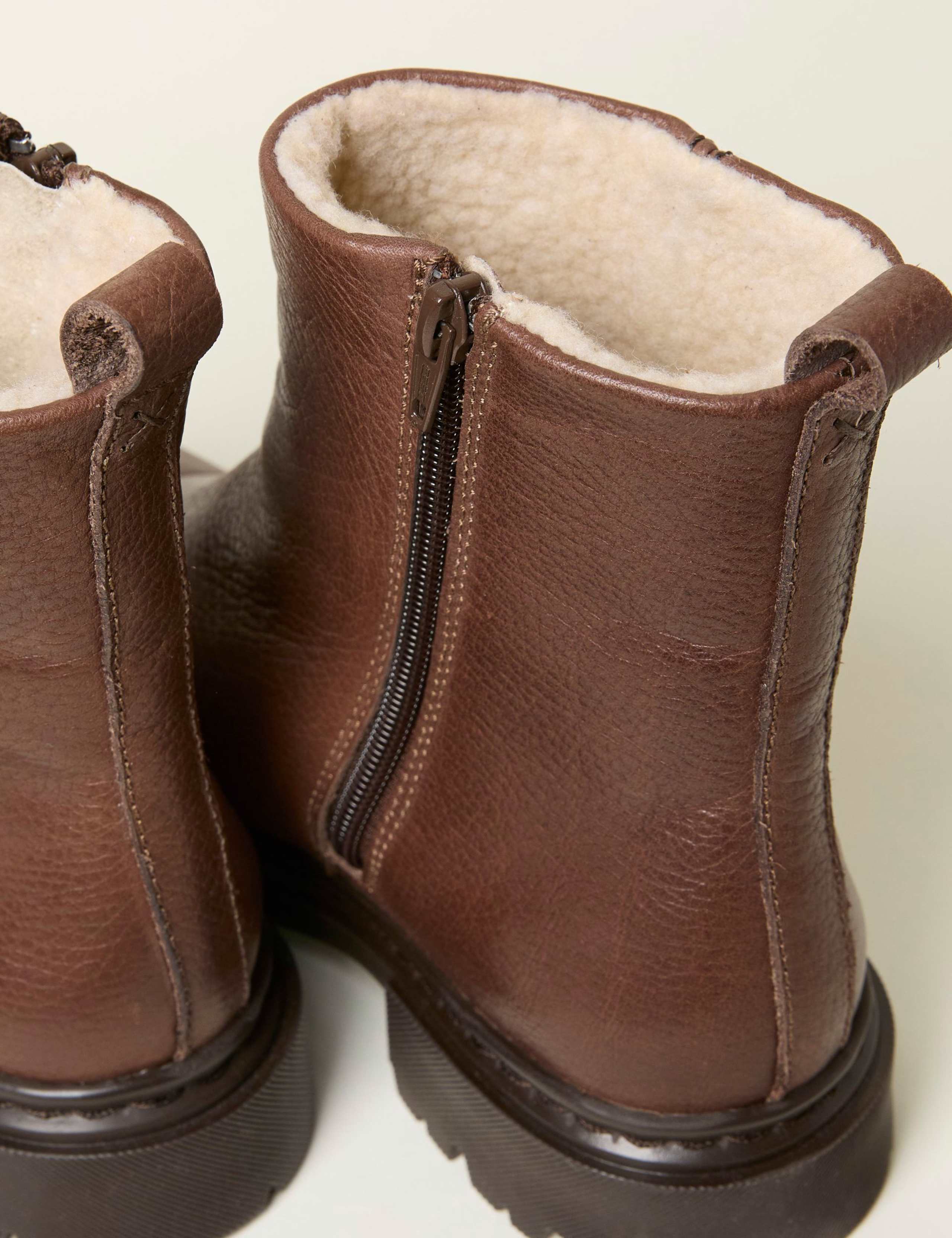 Leather Block Heel Ankle Boots 4 of 6