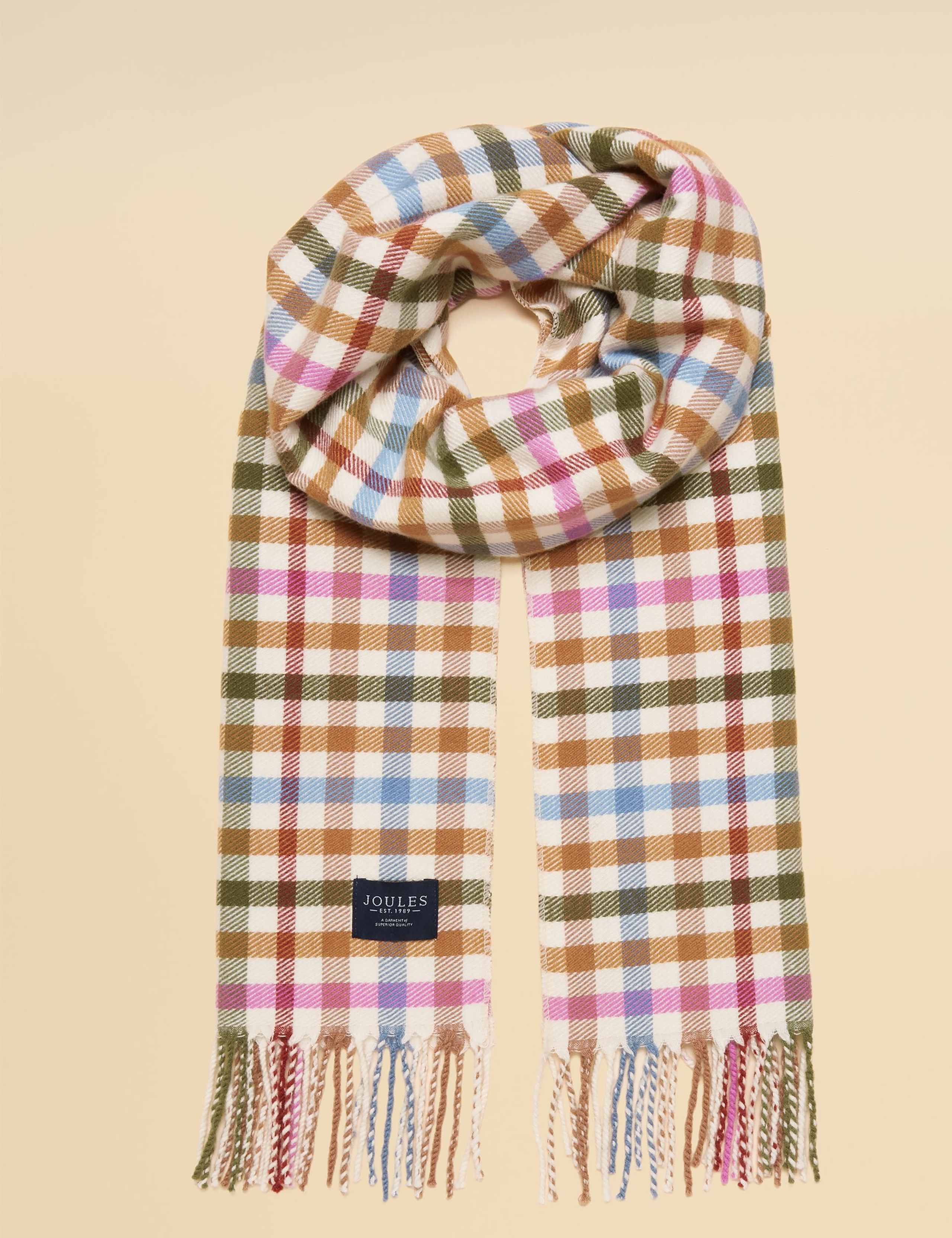 Checked Fringed Scarf 2 of 7