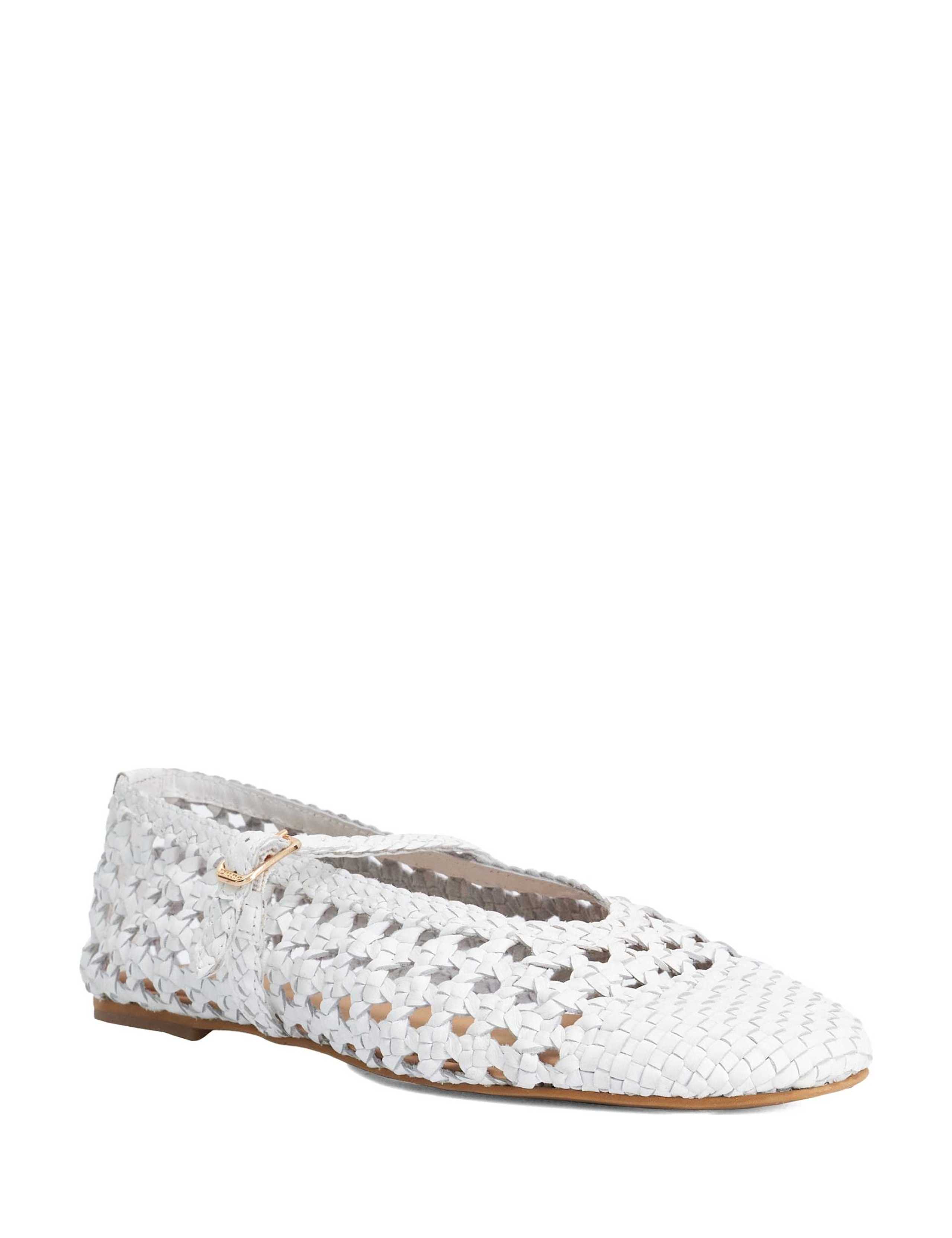 Leather Woven Flat Mary Jane Ballet Pumps 2 of 6