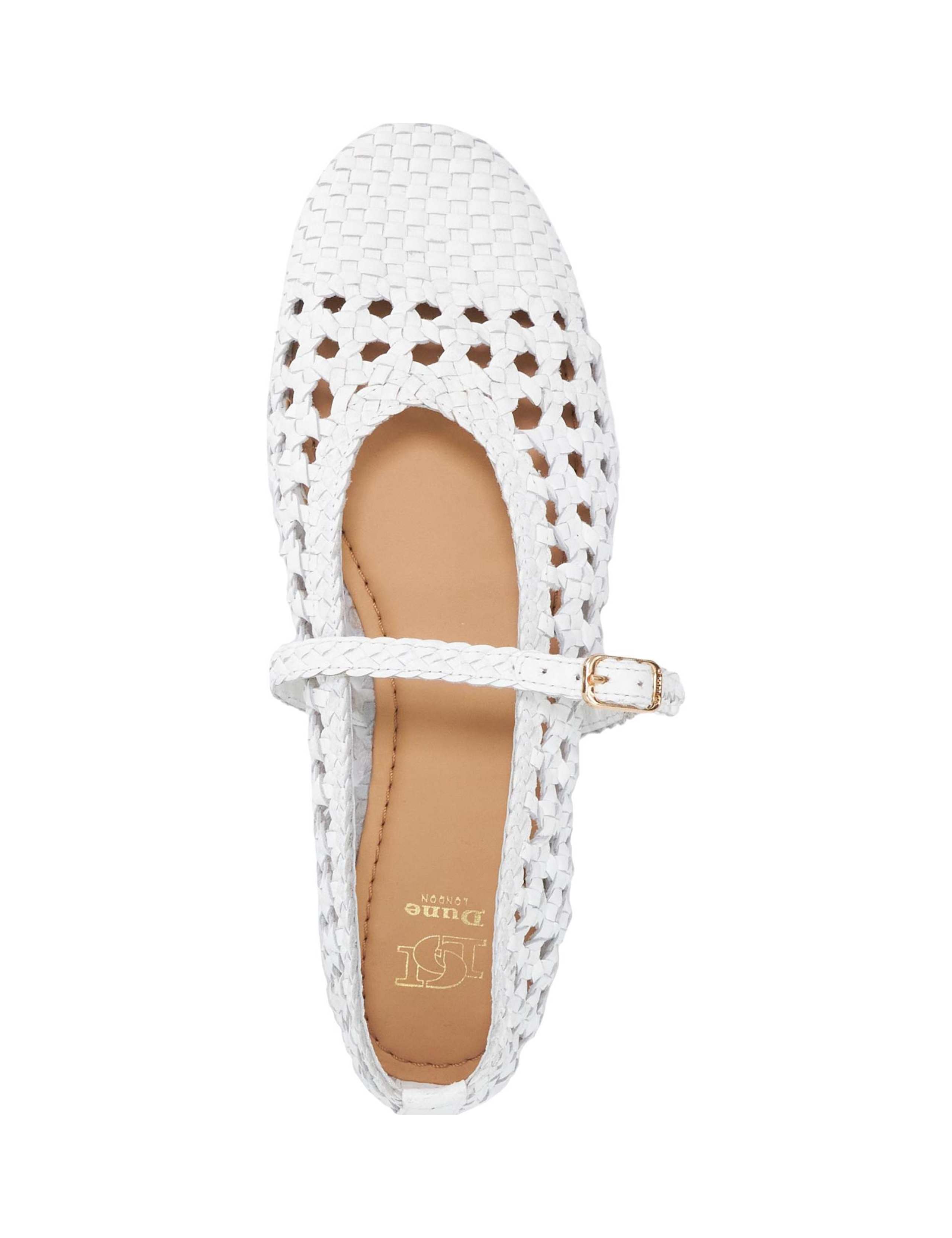Leather Woven Flat Mary Jane Ballet Pumps 3 of 6