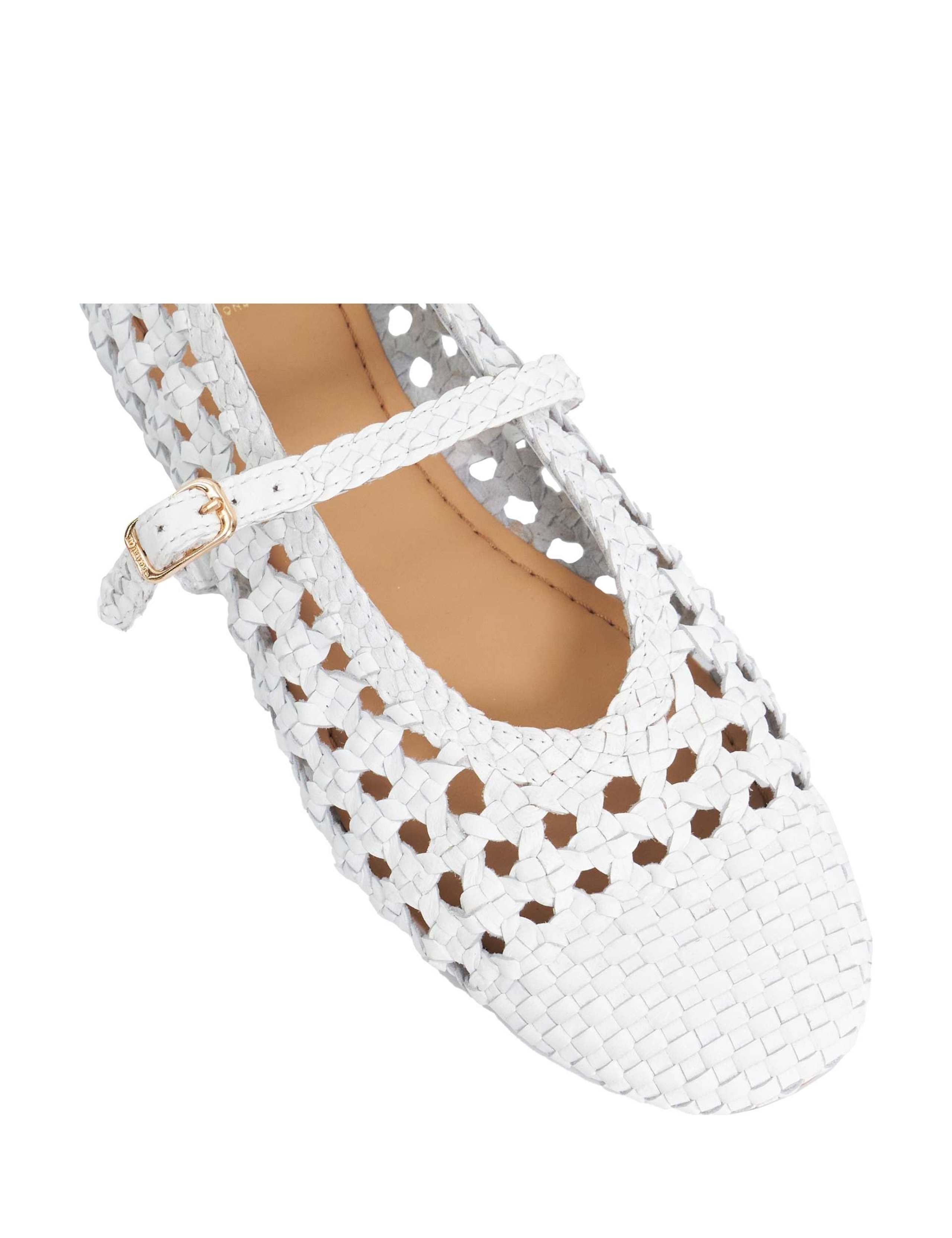 Leather Woven Flat Mary Jane Ballet Pumps 5 of 6