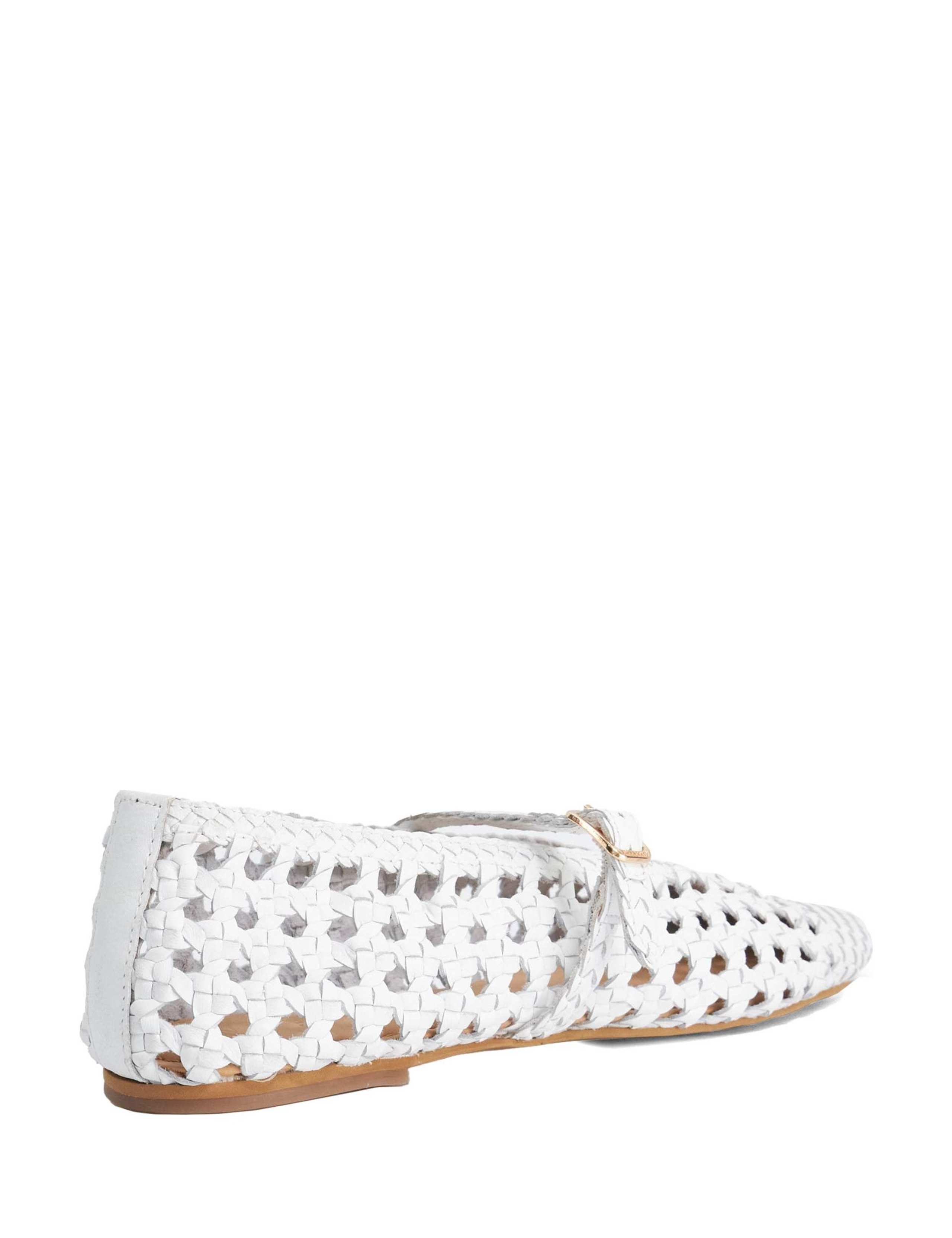 Leather Woven Flat Mary Jane Ballet Pumps 6 of 6