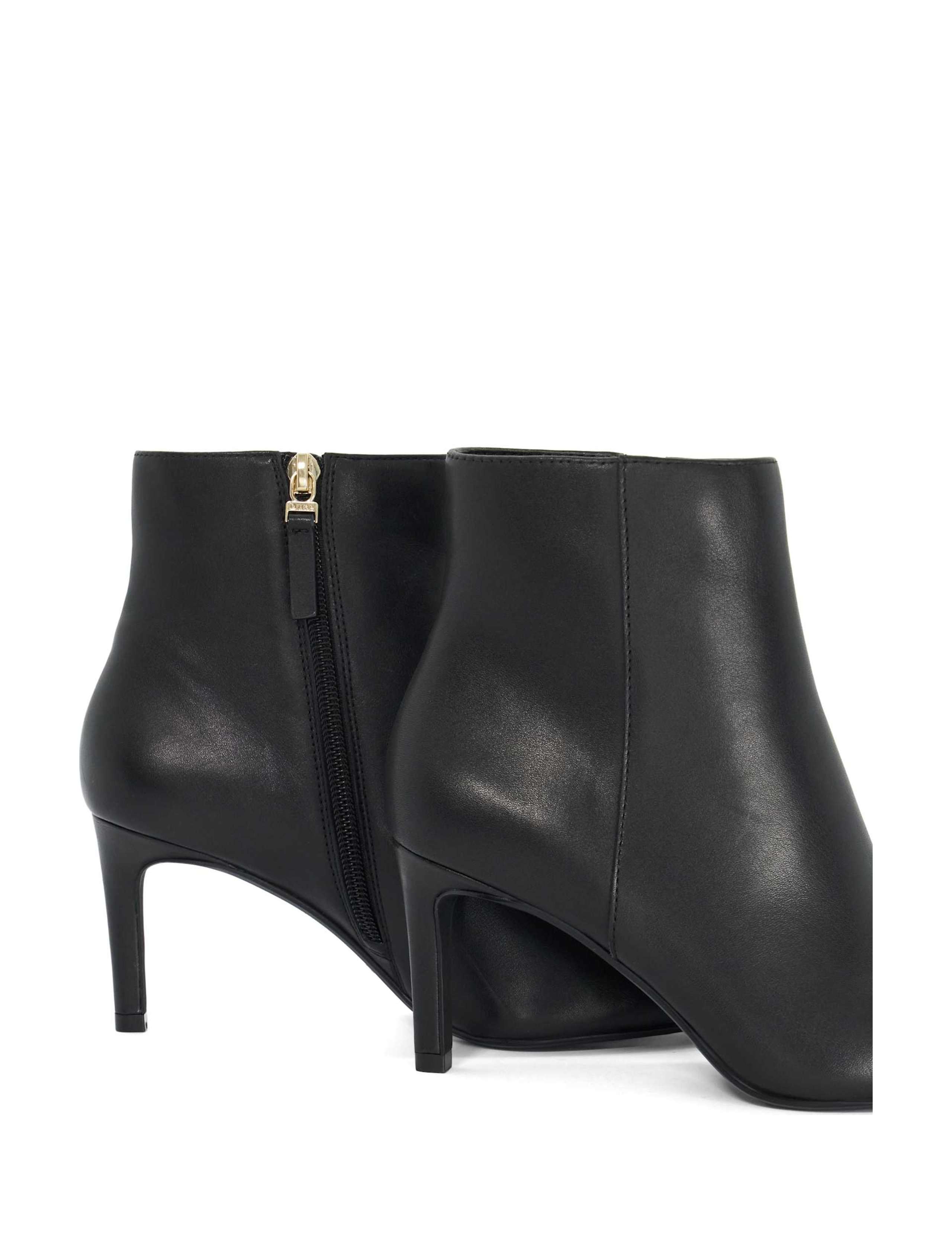 Leather Stiletto Heel Pointed Ankle Boots 5 of 6