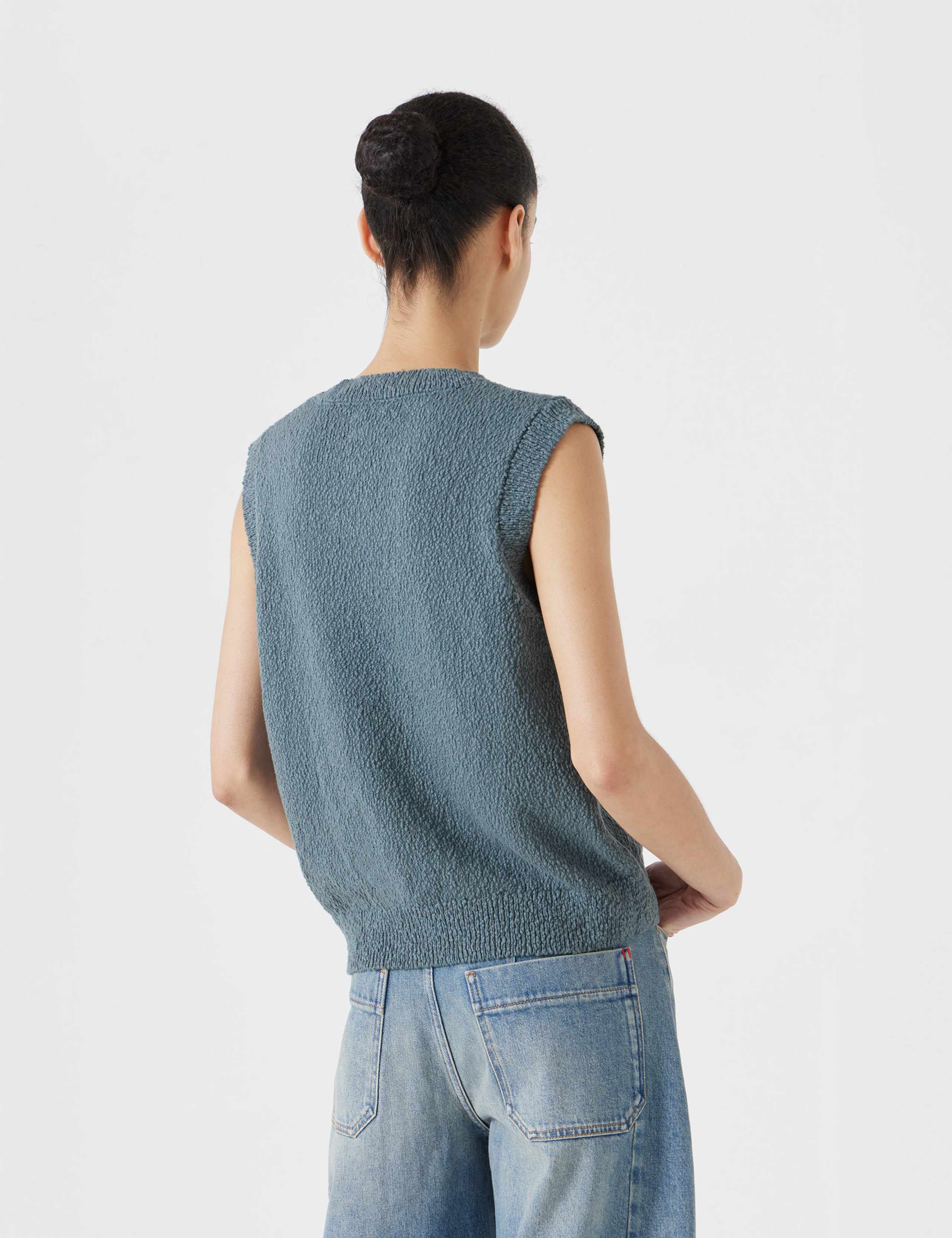 Pure Cotton Button Through Knitted Vest 5 of 5