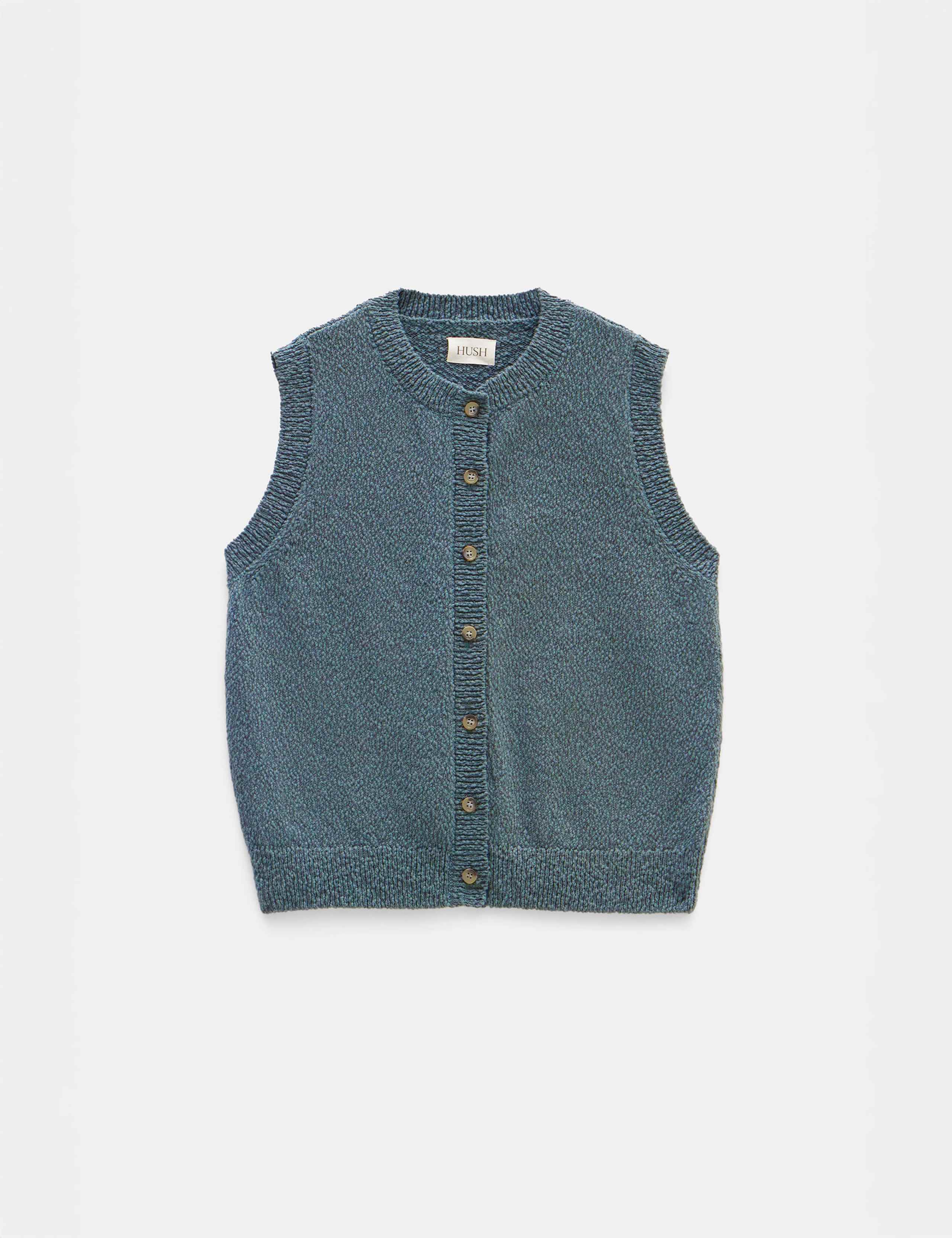 Pure Cotton Button Through Knitted Vest 2 of 5