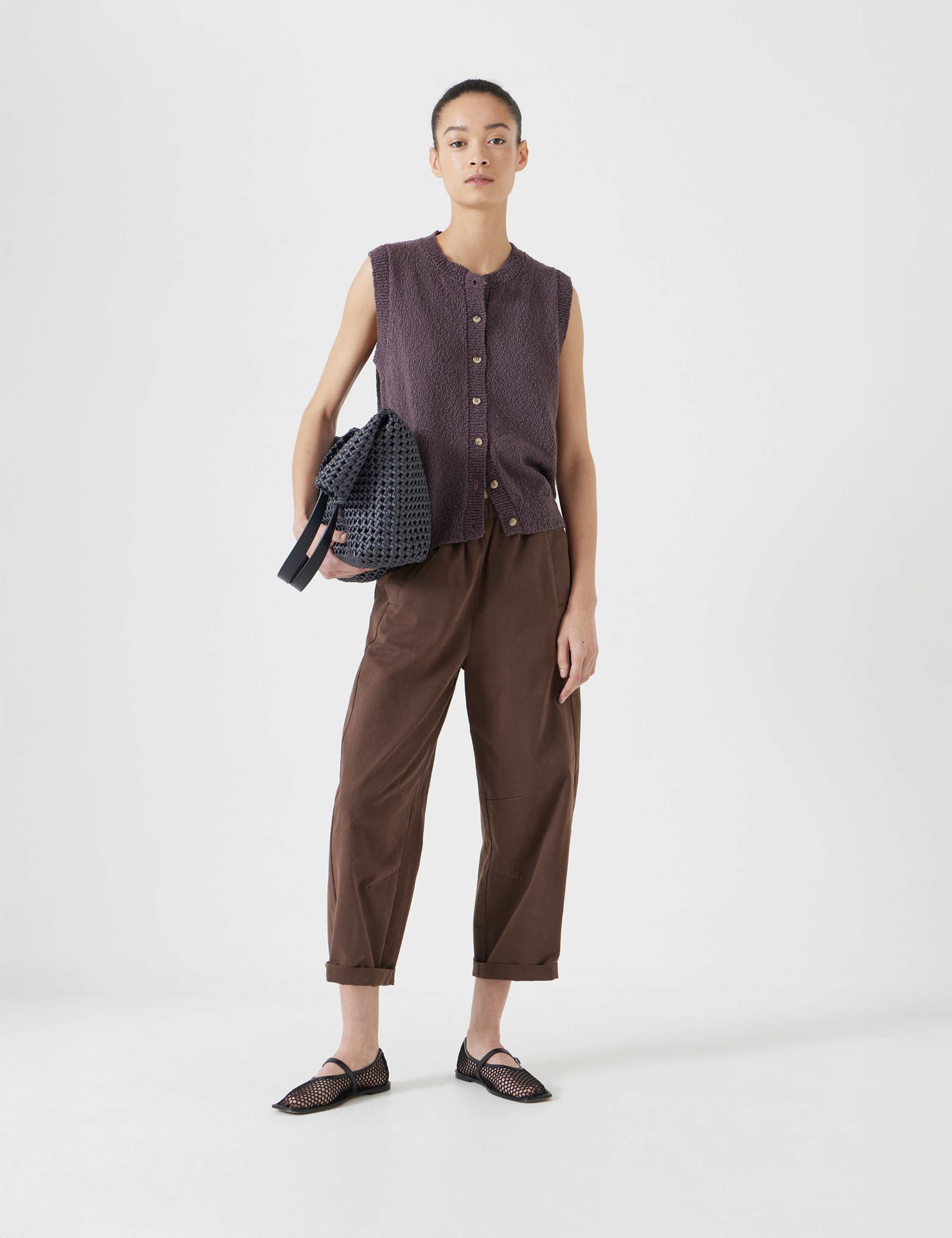 Pure Cotton Button Through Knitted Vest 4 of 5