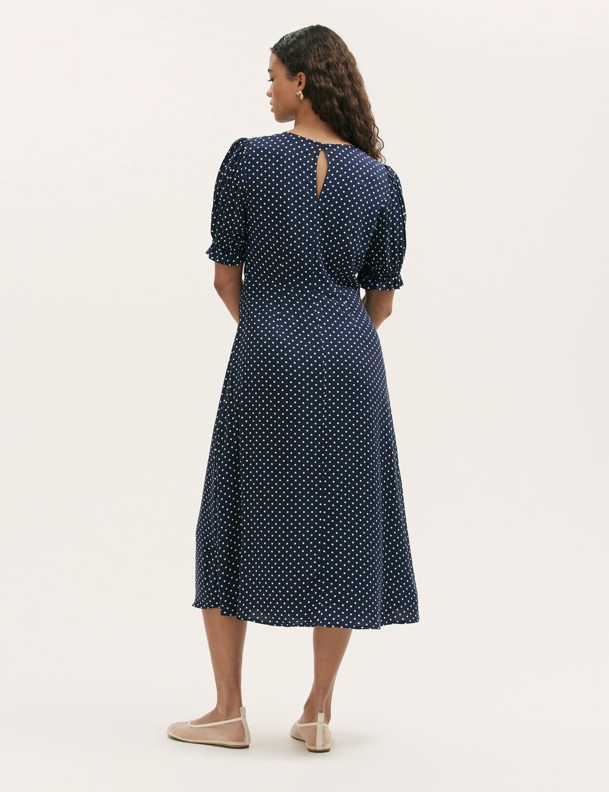 Polka Dot Midi Tea Dress 2 of 4