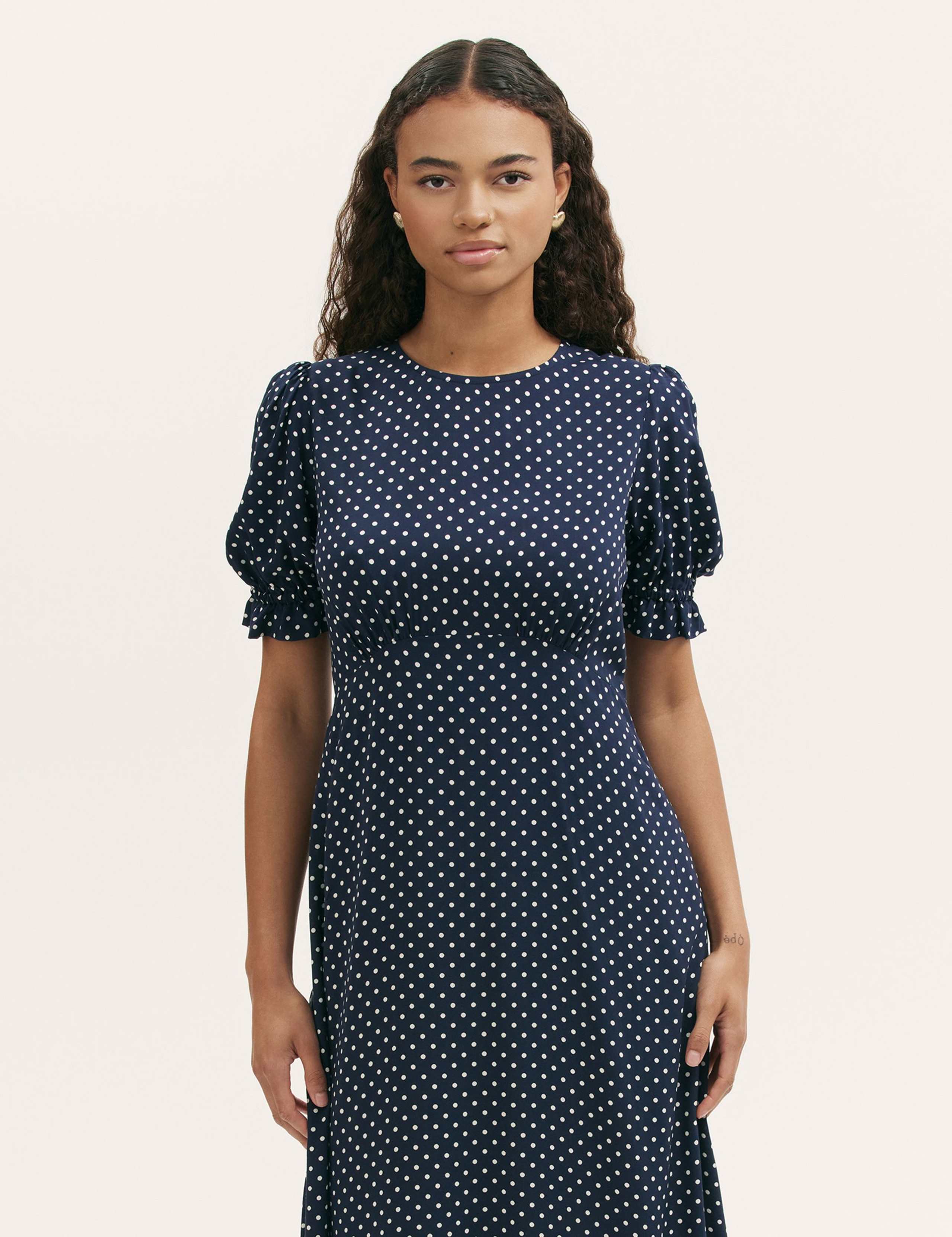 Polka Dot Midi Tea Dress 3 of 4