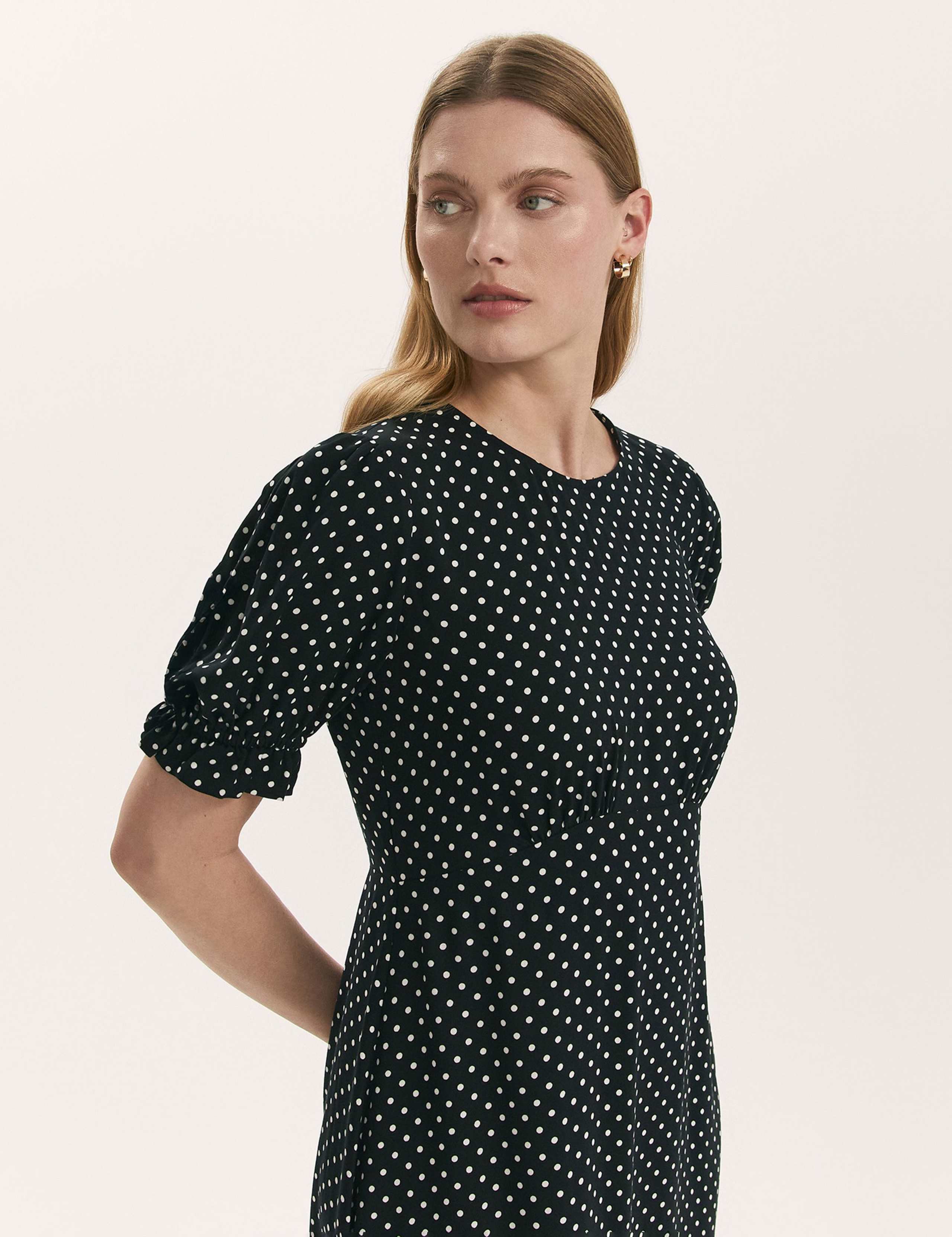 Polka Dot Midi Tea Dress 2 of 3