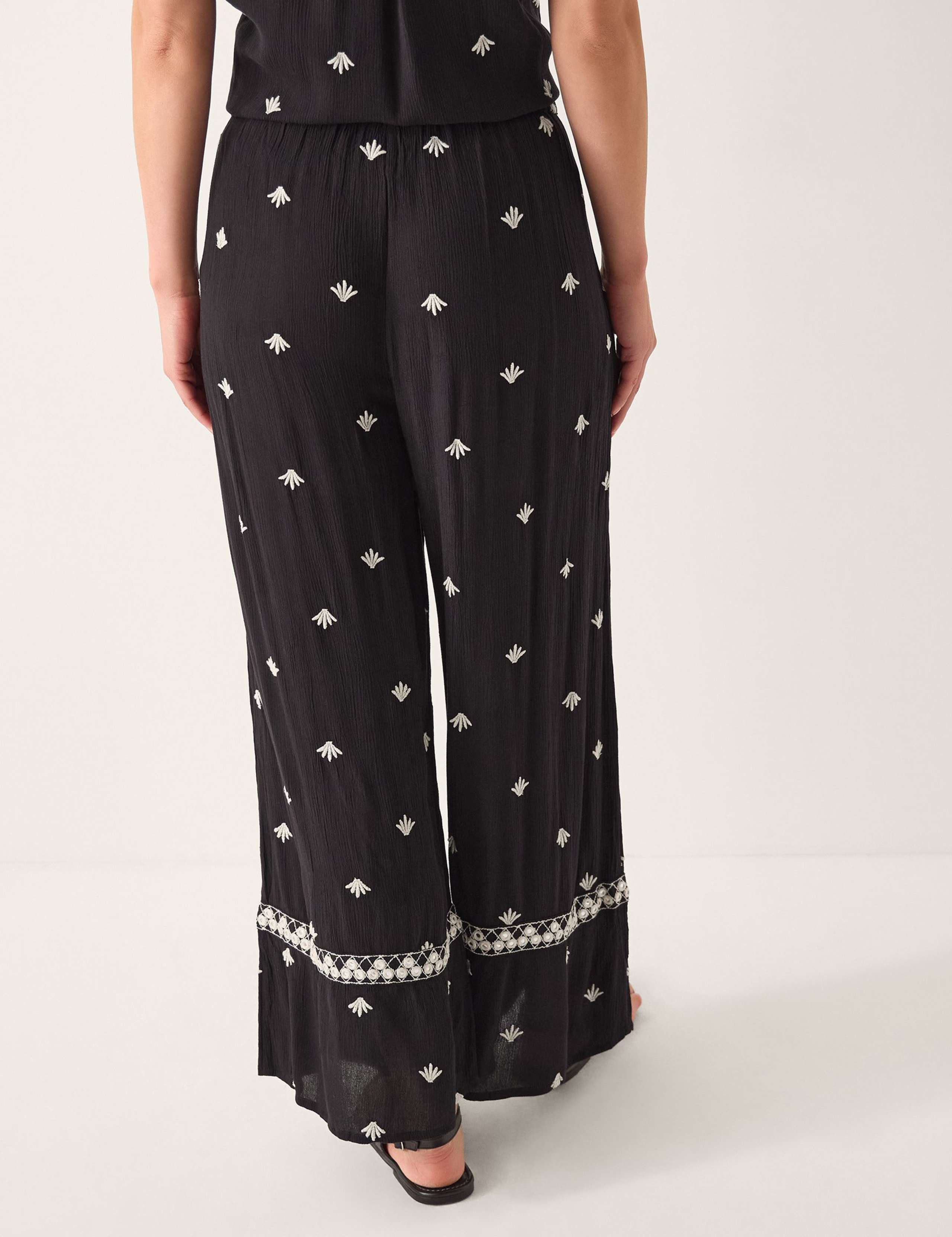 Embroidered Wide Leg Trousers 3 of 4