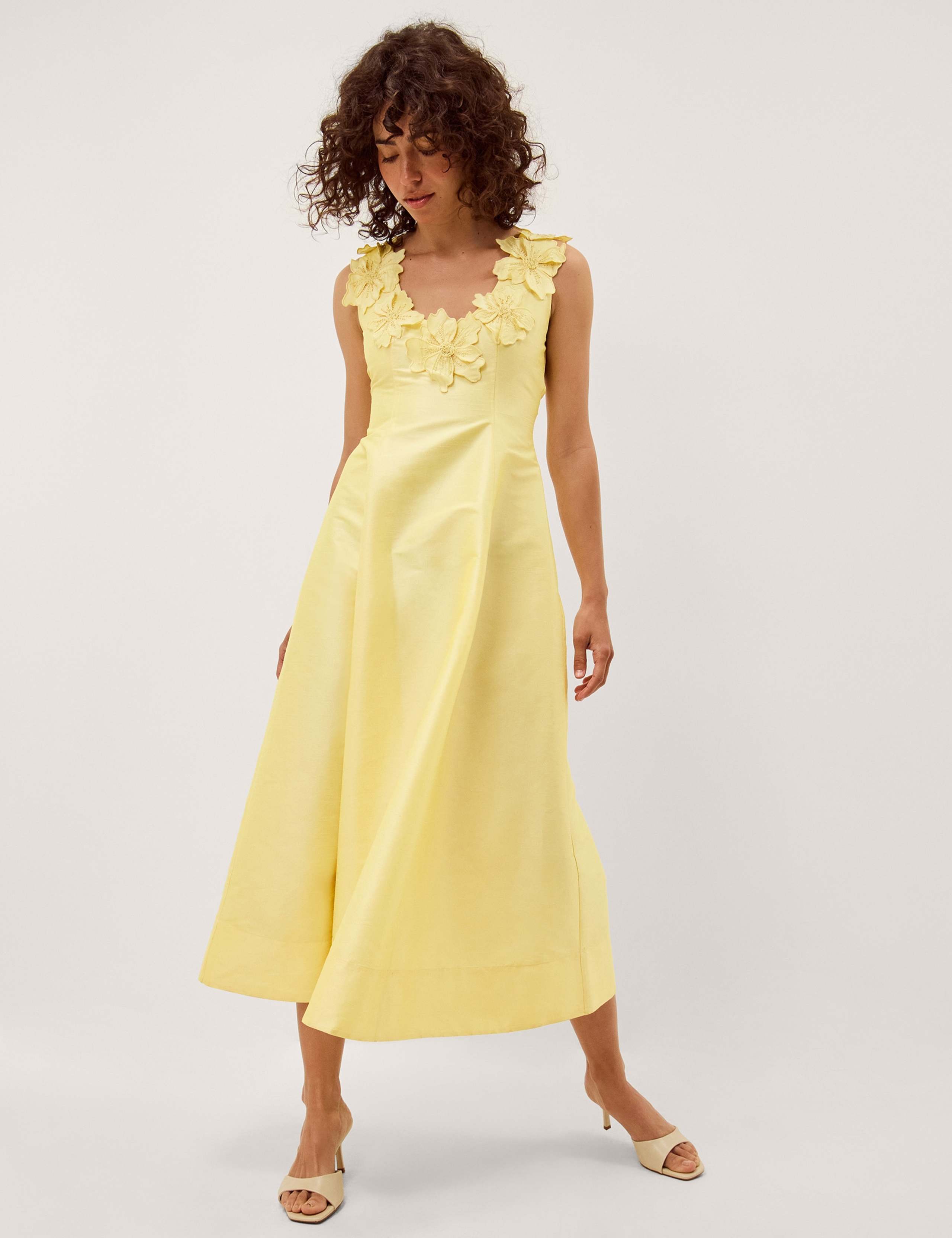 Embroidered Scoop Neck Midaxi Tea Dress 1 of 5
