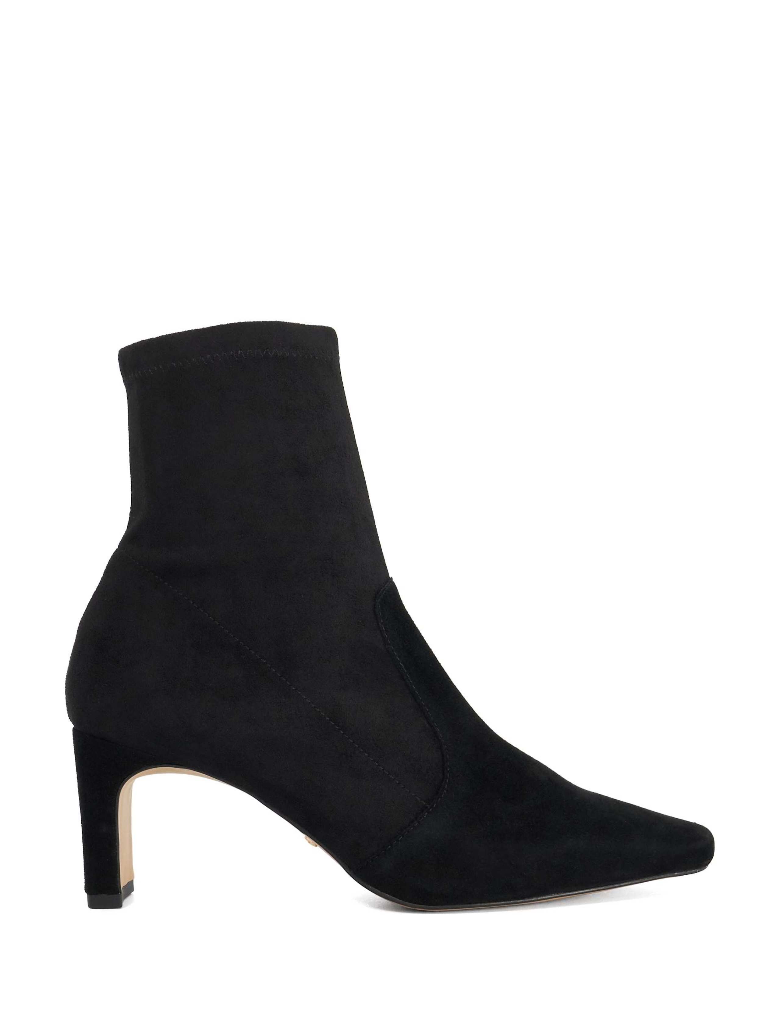 Suede Block Heel Pointed Ankle Boots 1 of 5