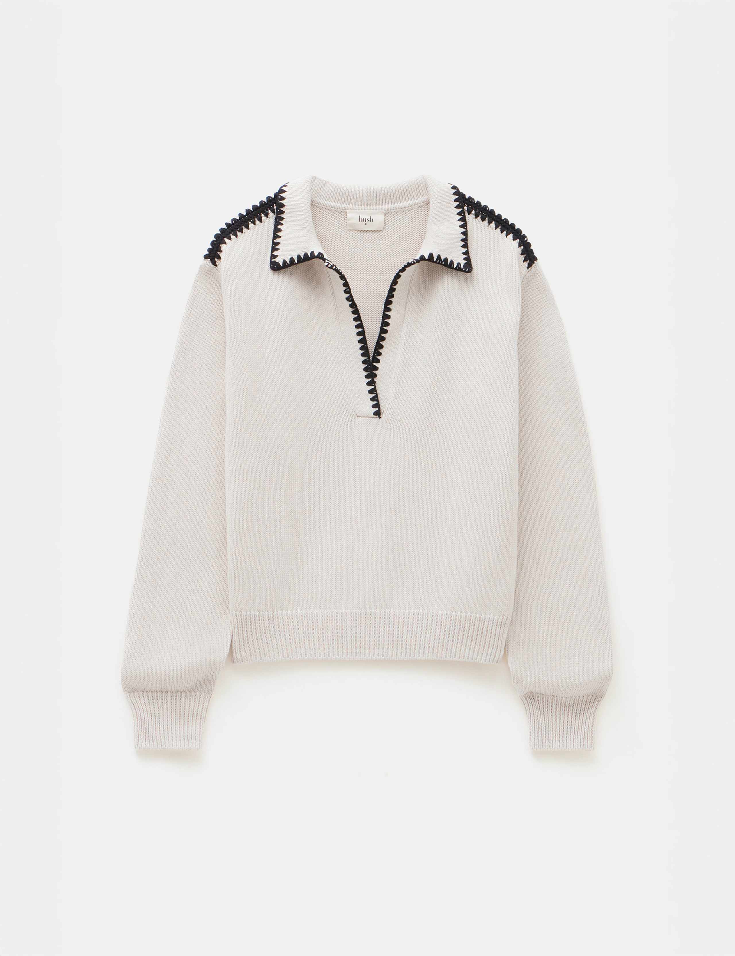 Pure Cotton Textured Collared Jumper 2 of 5