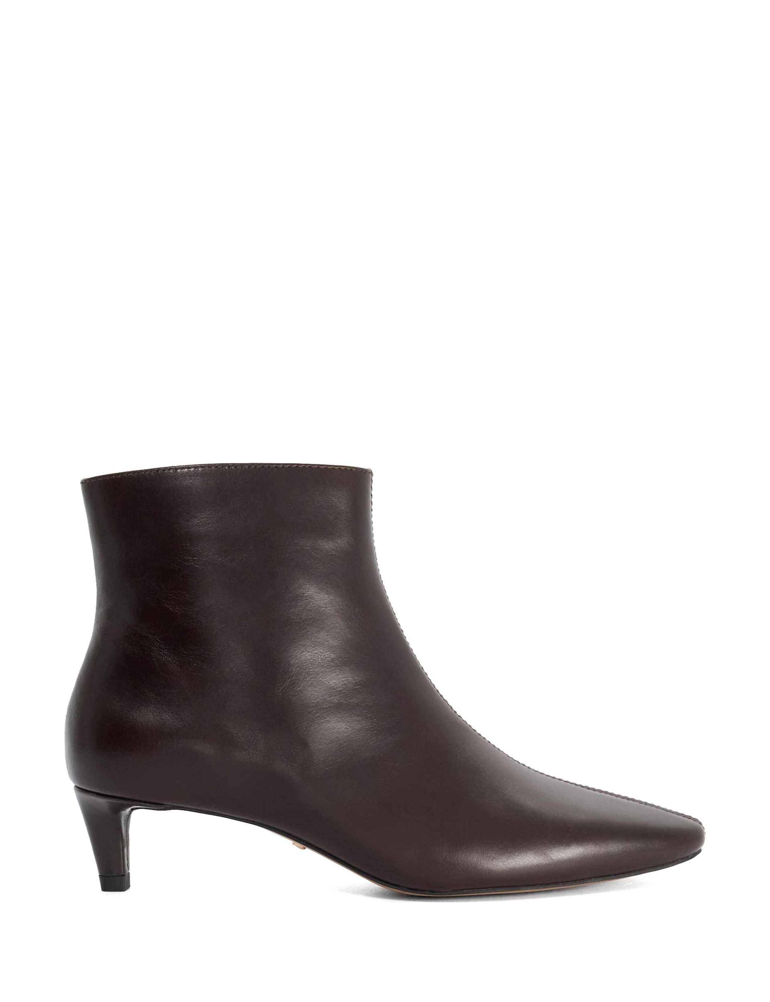 Leather Kitten Heel Ankle Boots 1 of 5