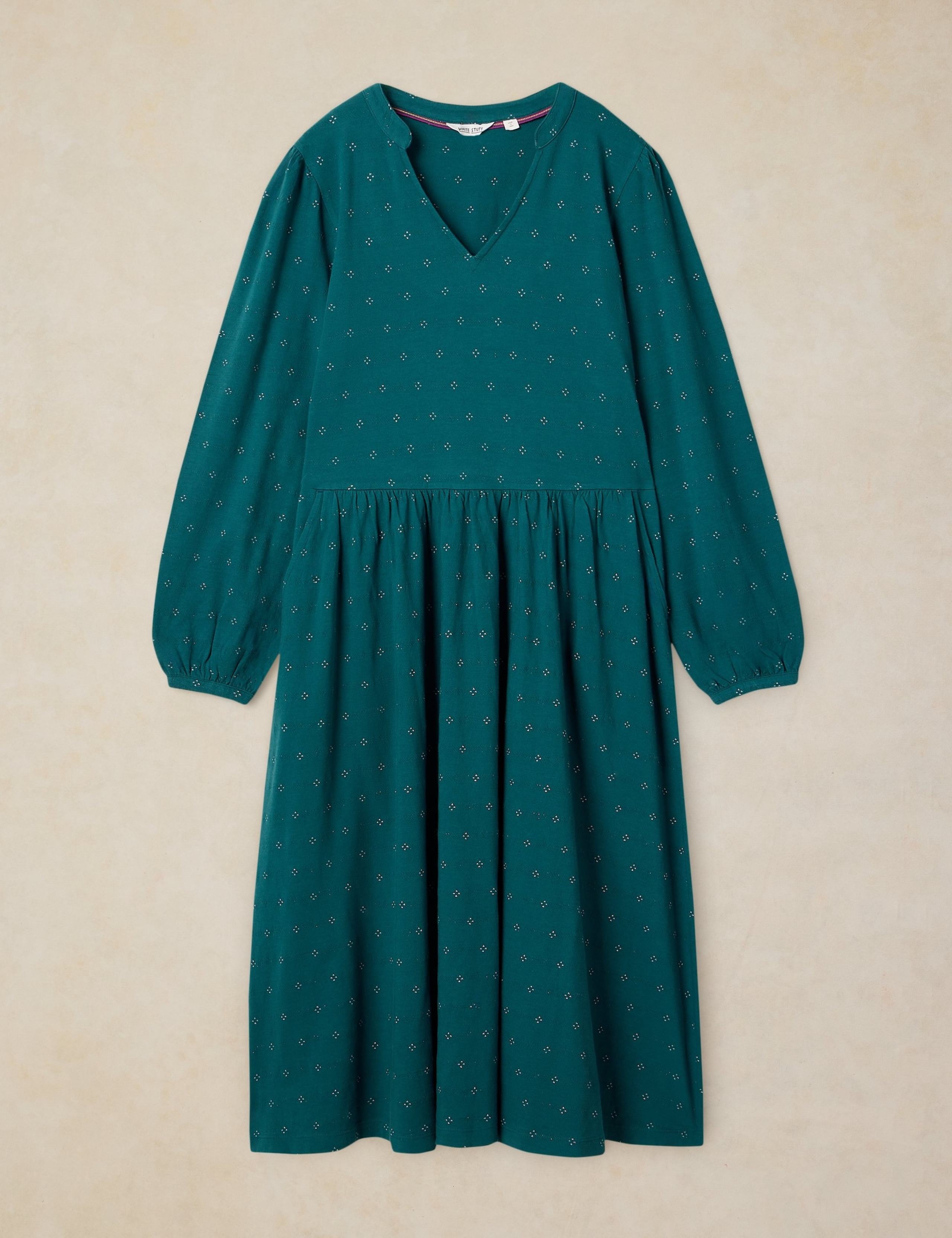 Cotton Rich Notch Neck Midi Dress 2 of 6