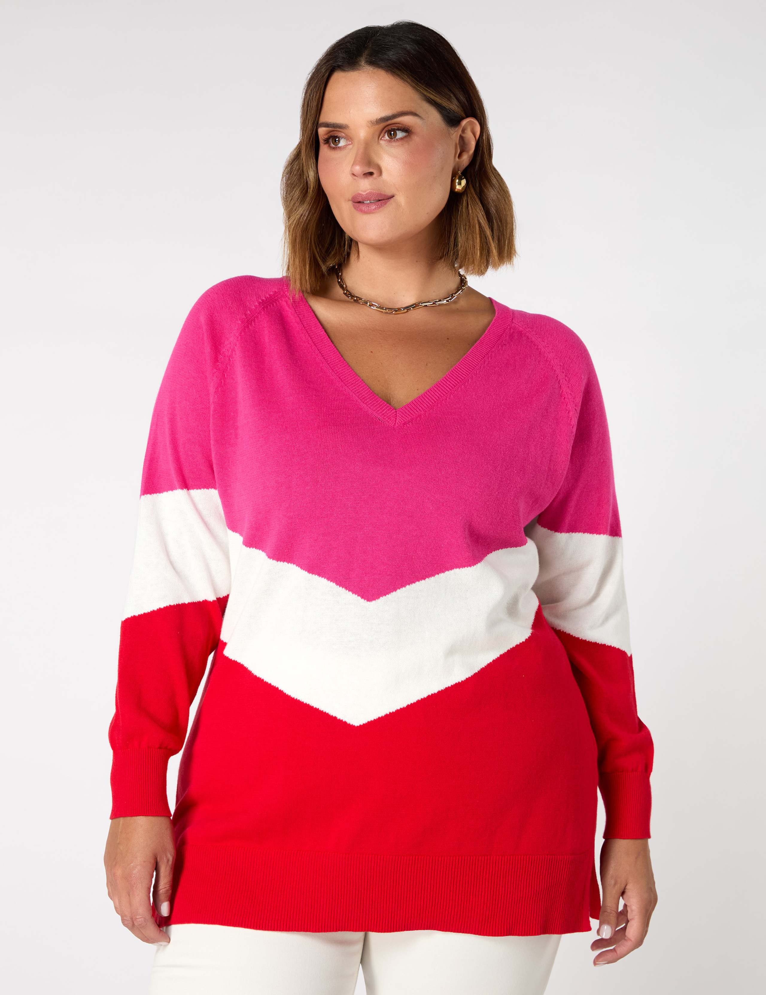 Linen Rich Colour Block Relaxed Jumper 3 of 5