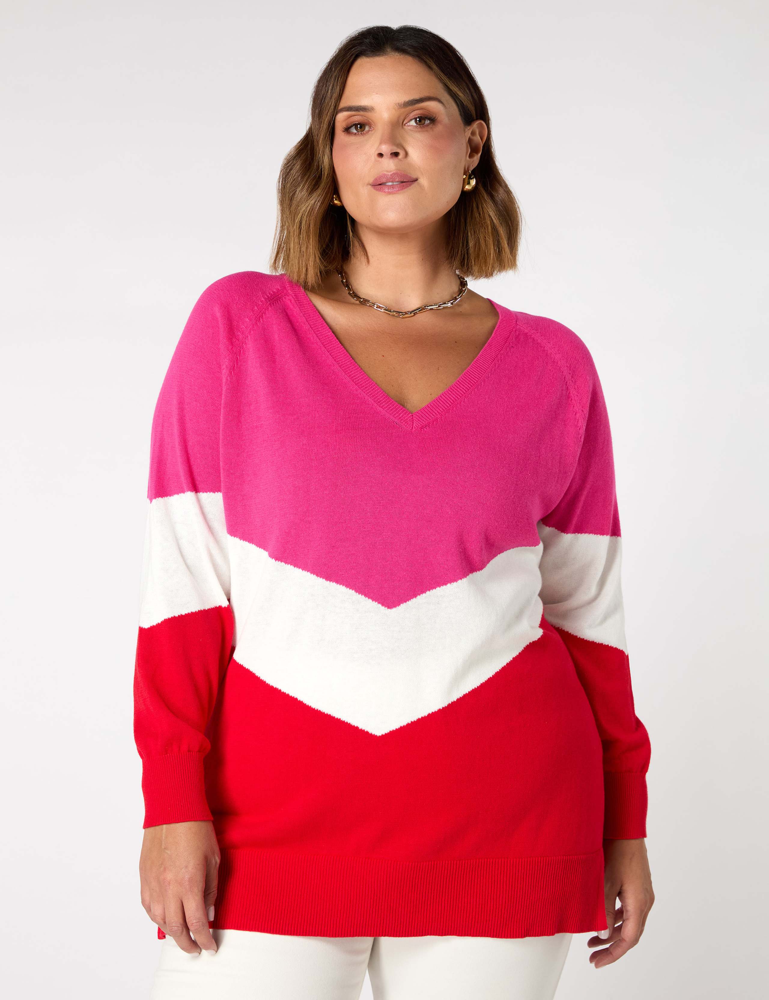 Linen Rich Colour Block Relaxed Jumper 4 of 5