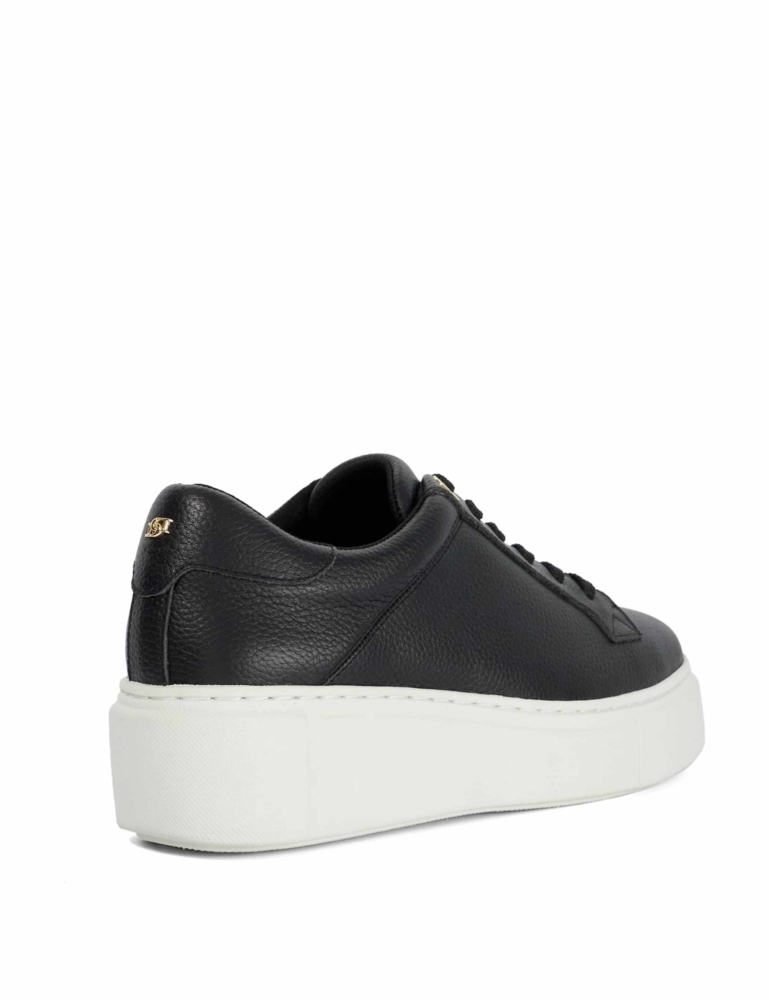 Leather Lace Up Flatform Trainers 4 of 5