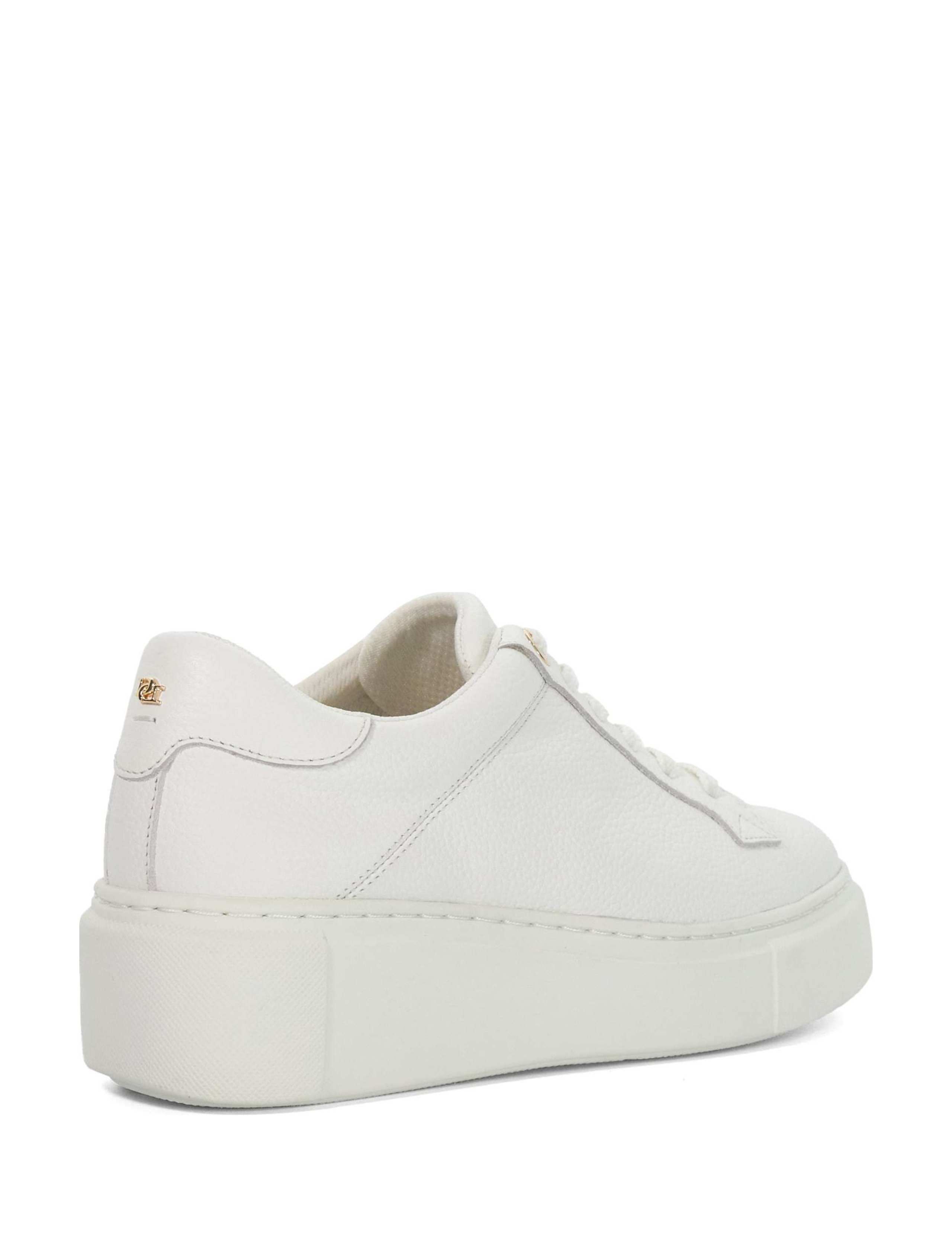 Leather Lace Up Flatform Trainers 4 of 5