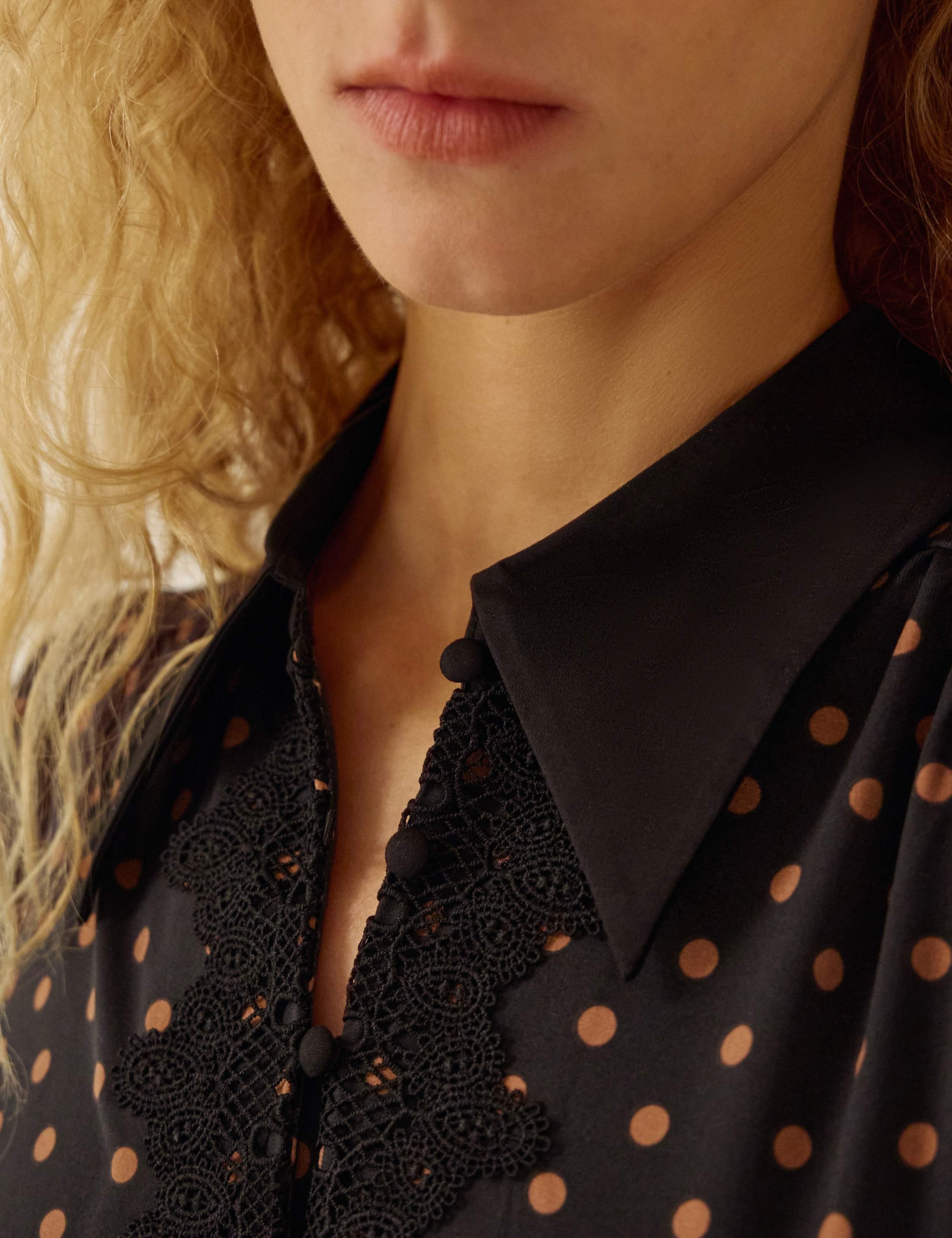 Jersey Polka Dot Midi Skater Dress 4 of 4