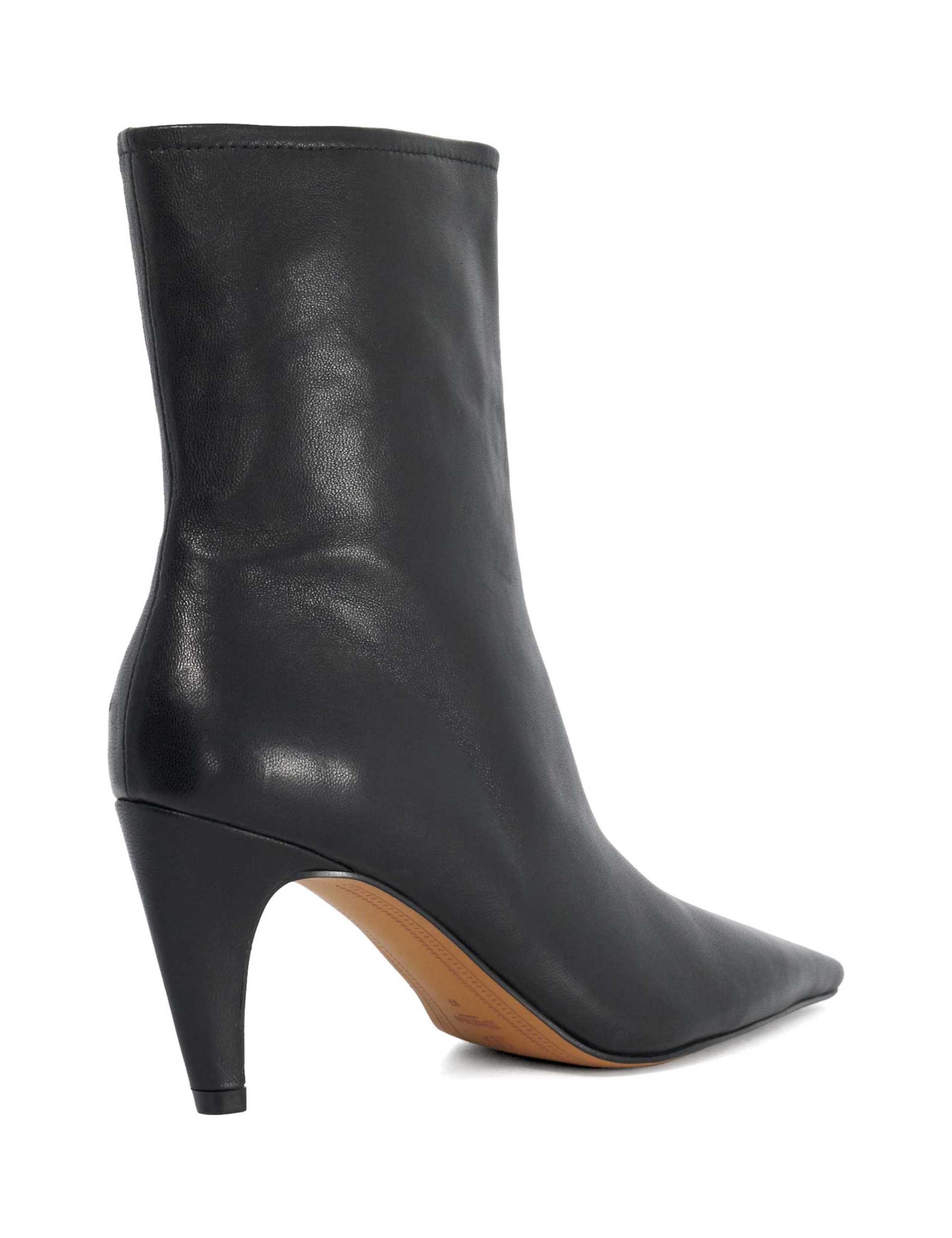 Leather Stiletto Heel Pointed Ankle Boots 5 of 5