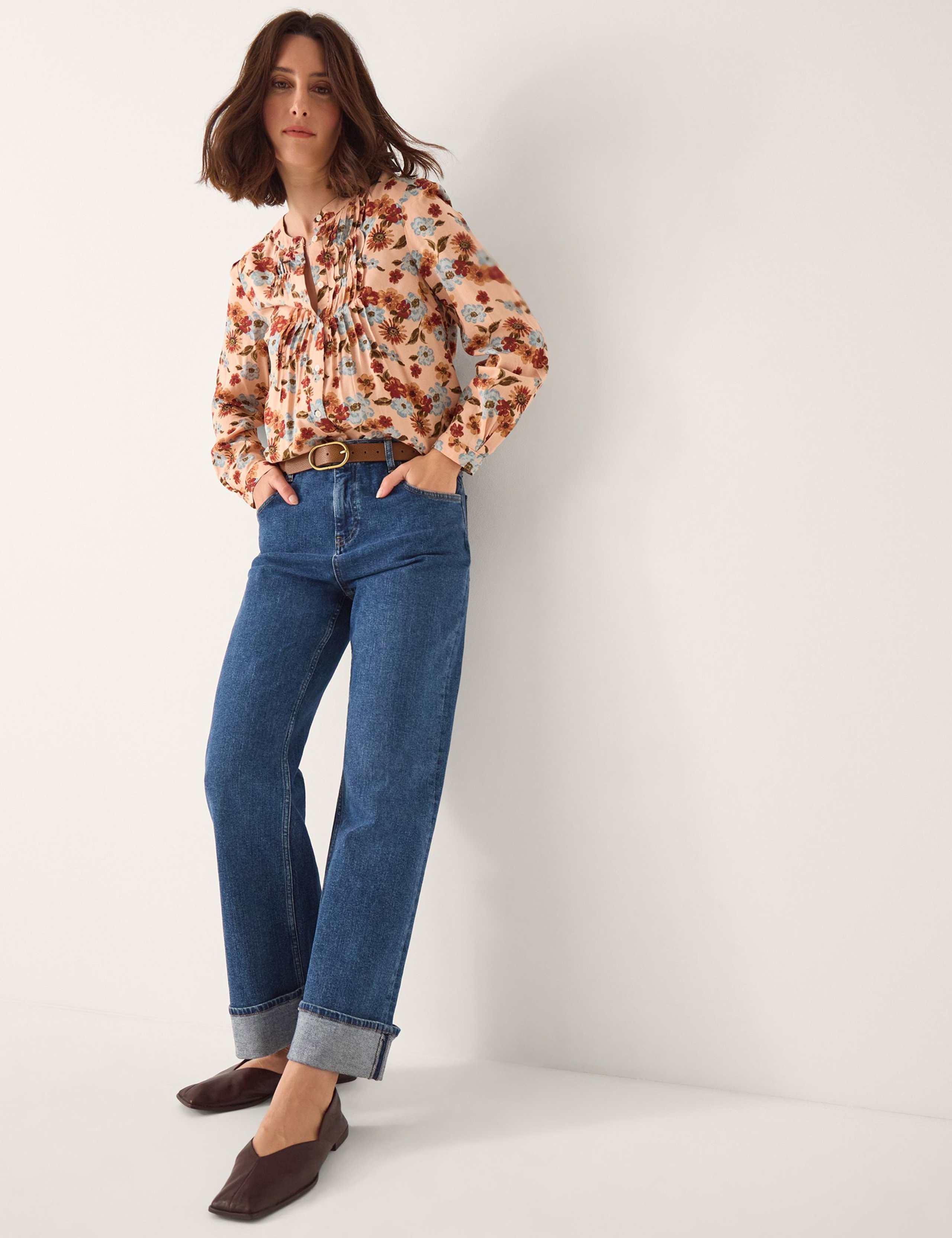 Floral Pintuck Button Through Blouse 4 of 4