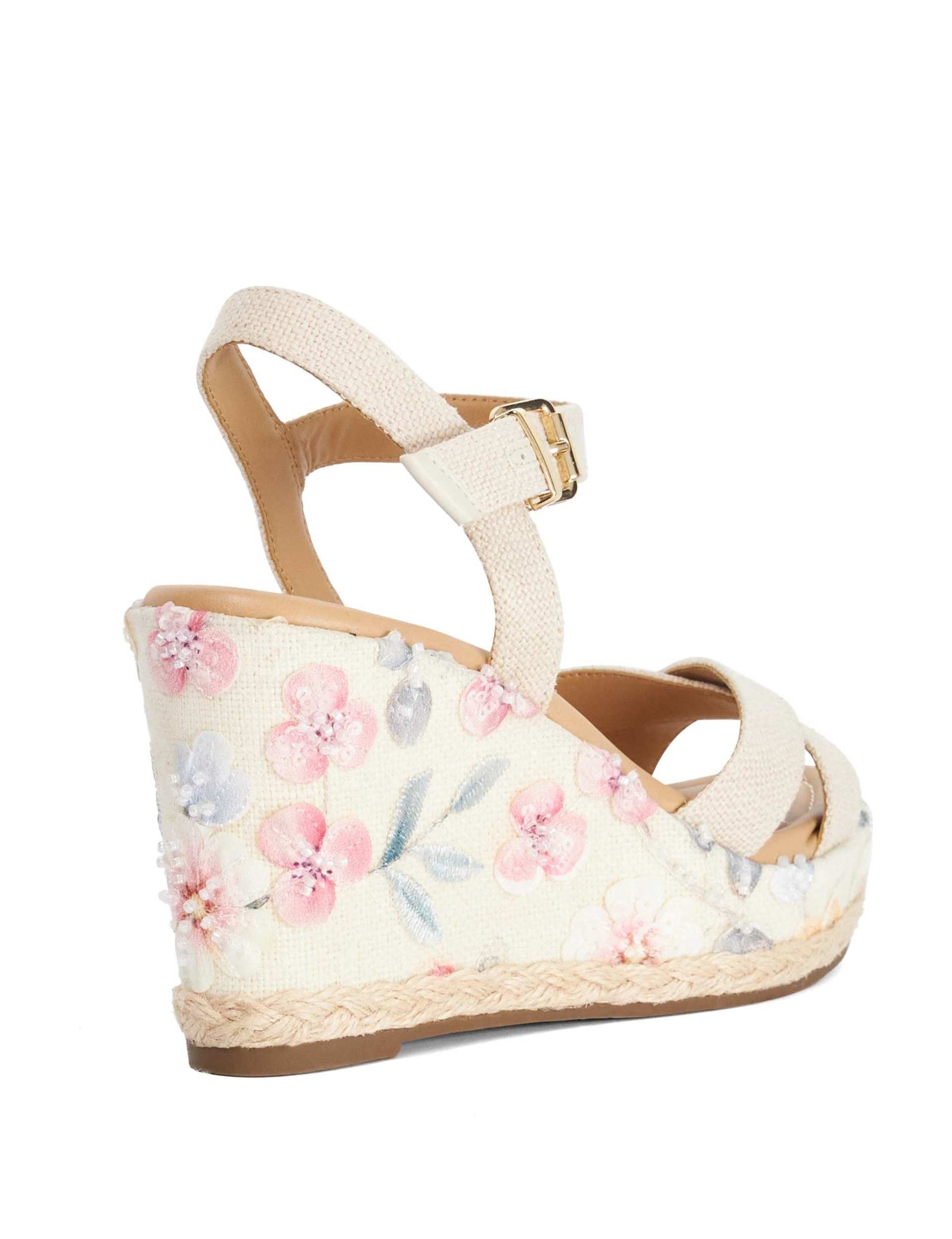 Floral Ankle Strap Wedge Sandals 4 of 5