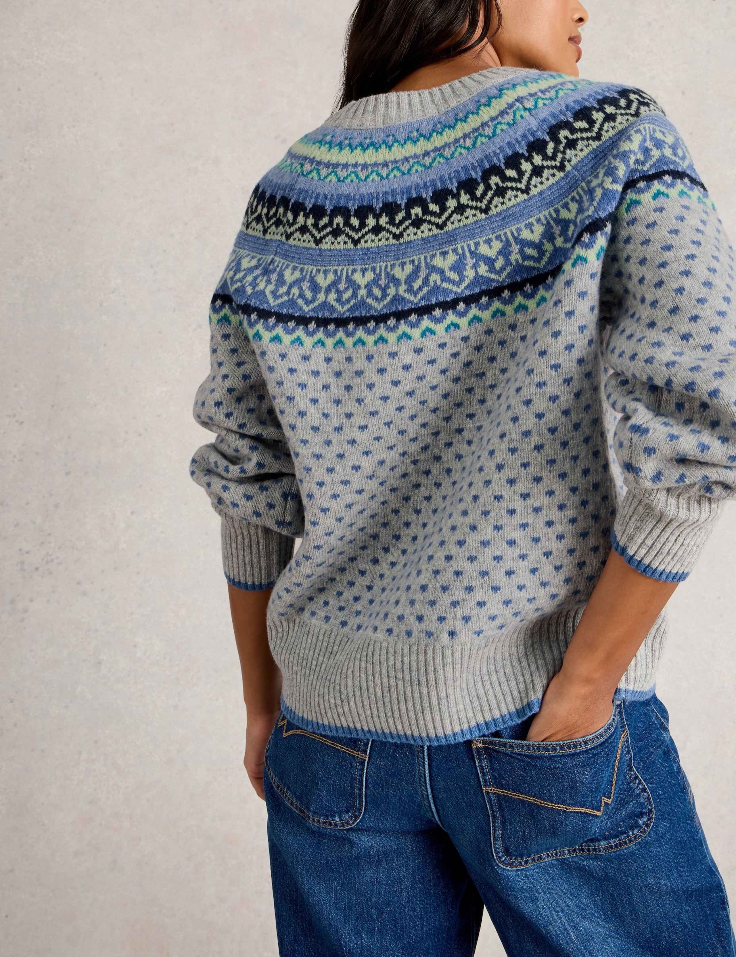 Wool Rich Fair Isle Heart Crew Neck Jumper 3 of 6