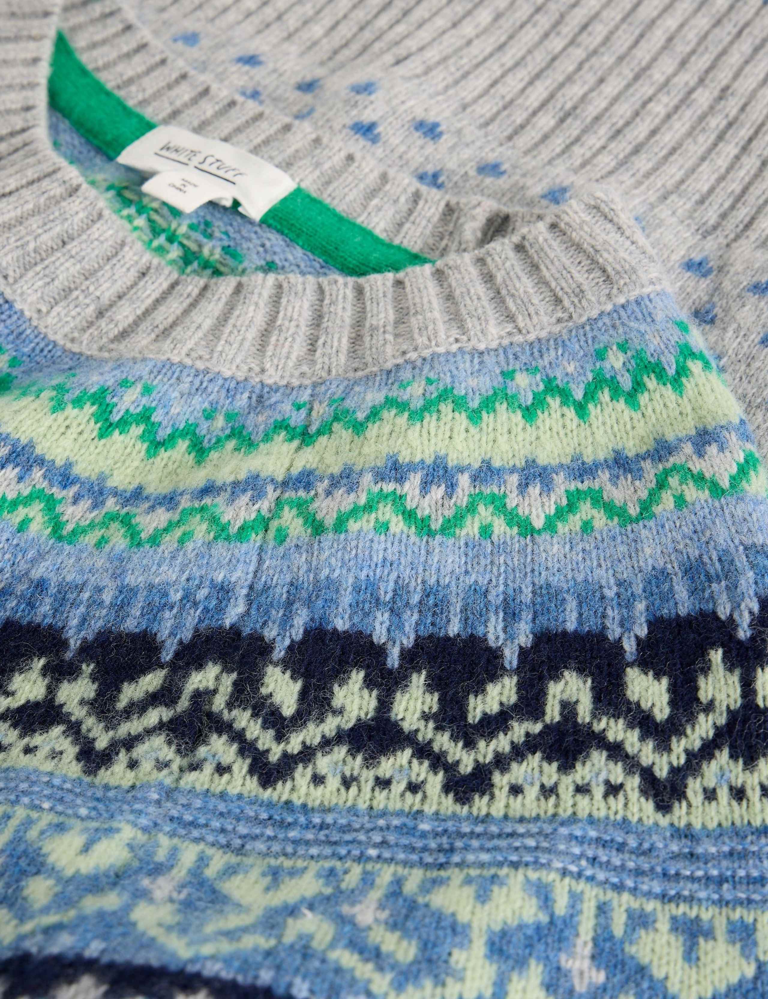 Wool Rich Fair Isle Heart Crew Neck Jumper 4 of 6