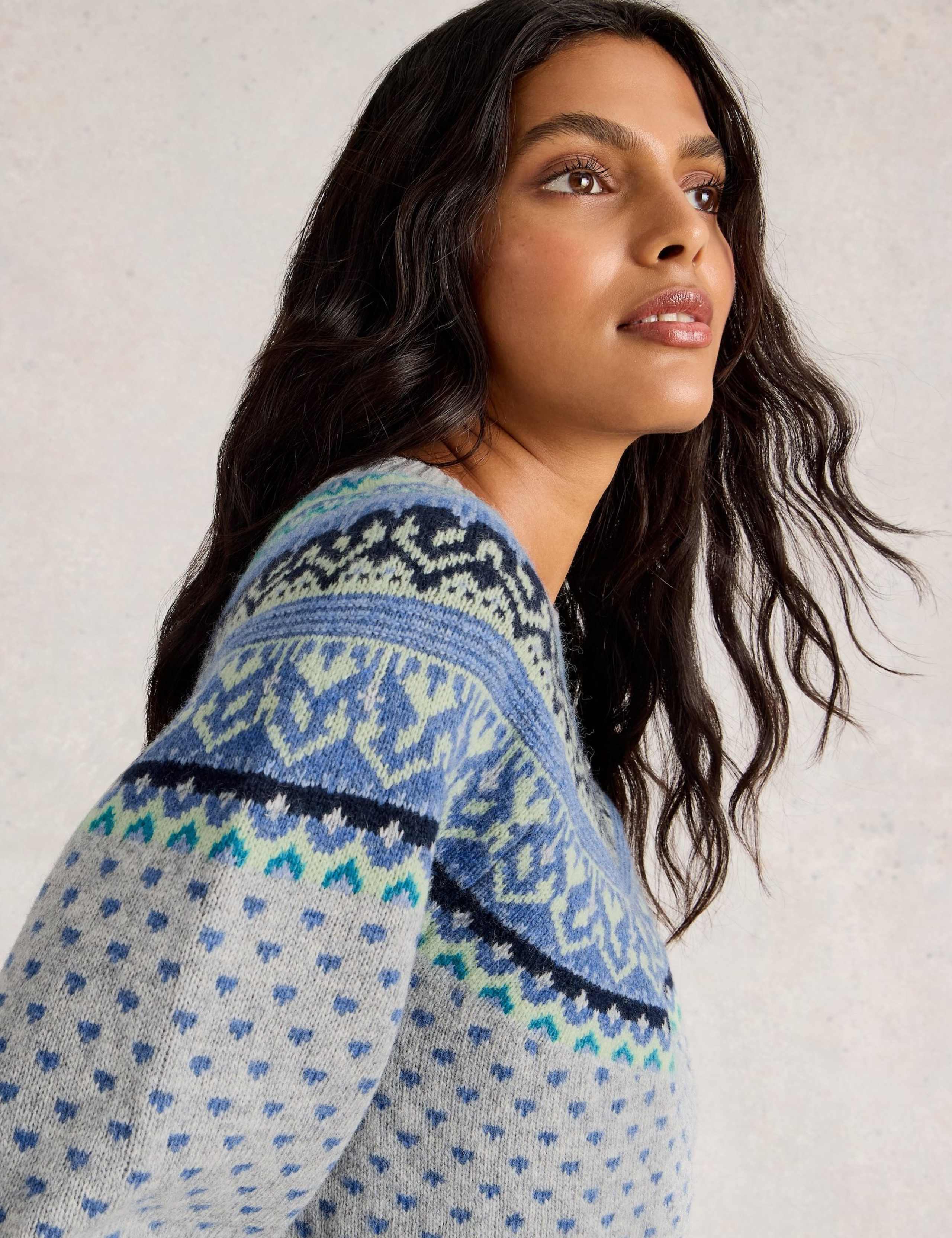 Wool Rich Fair Isle Heart Crew Neck Jumper 6 of 6