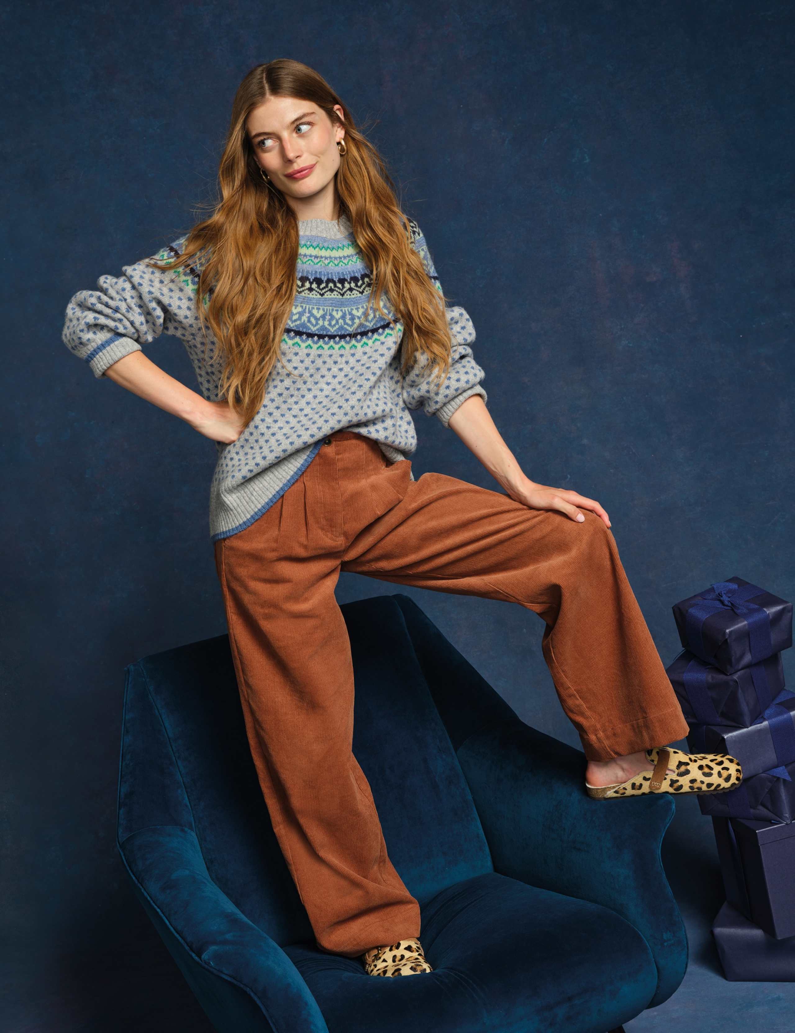 Wool Rich Fair Isle Heart Crew Neck Jumper 7 of 7