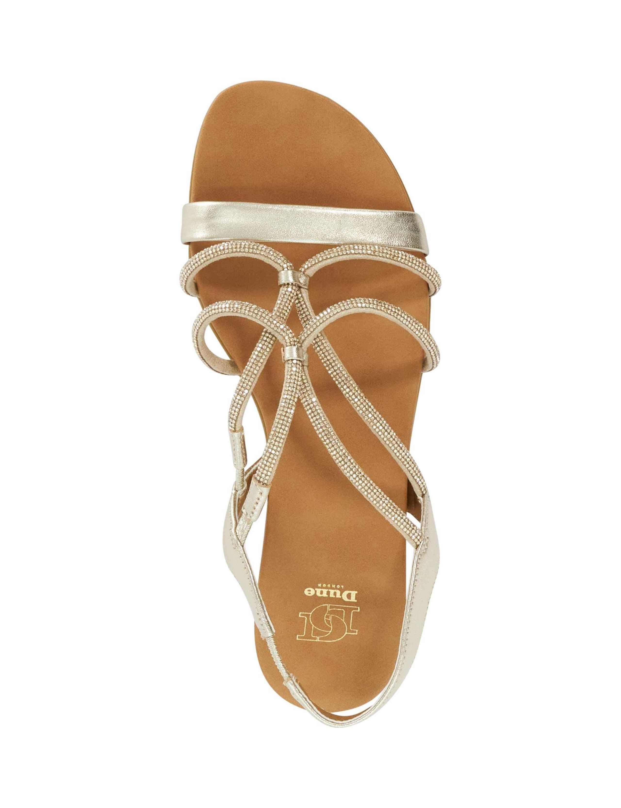 Leather Metallic Flat Gladiator Sandals 2 of 5