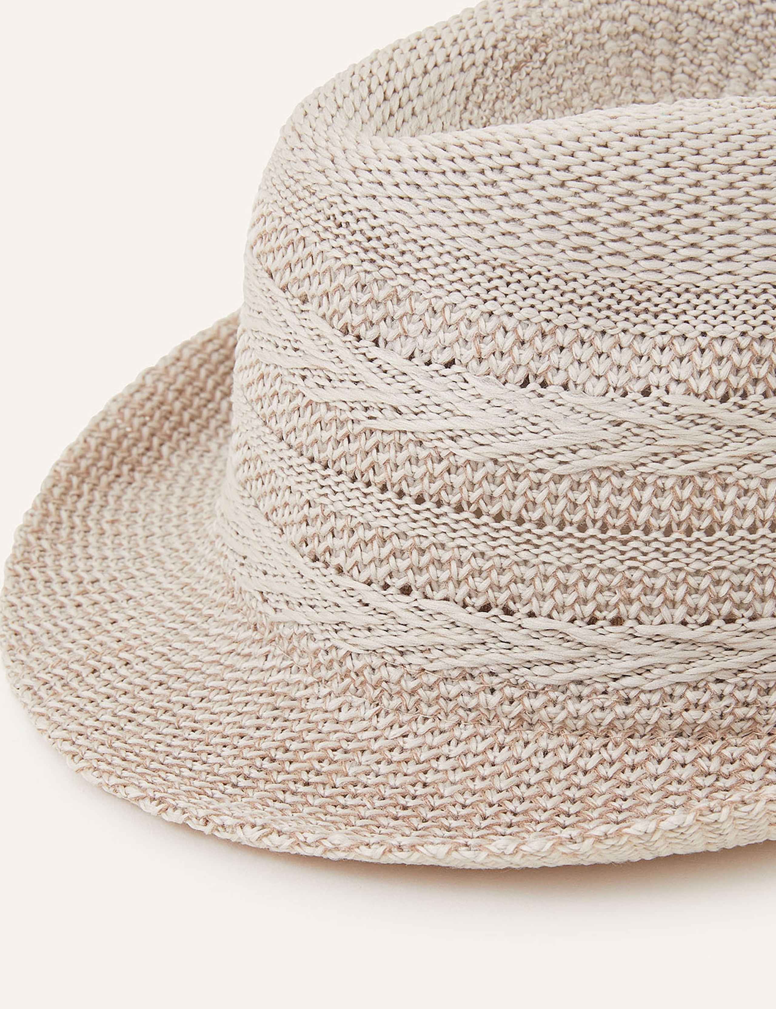Chevron Weave Packable Trilby Hat 2 of 2