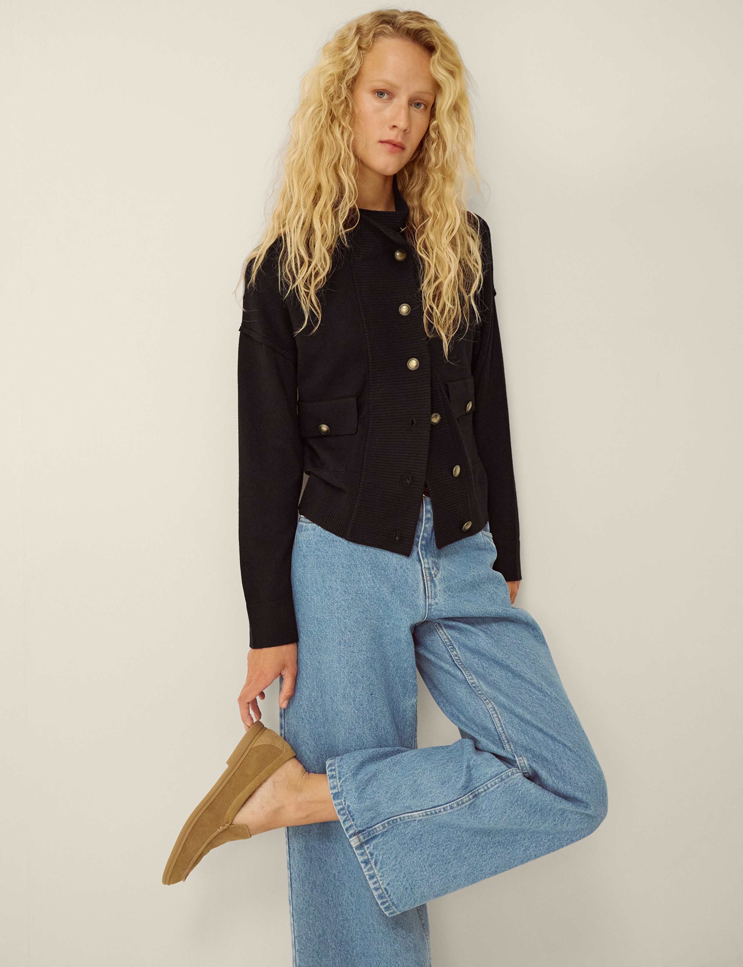 Funnel Neck Bomber Cardigan 3 of 4