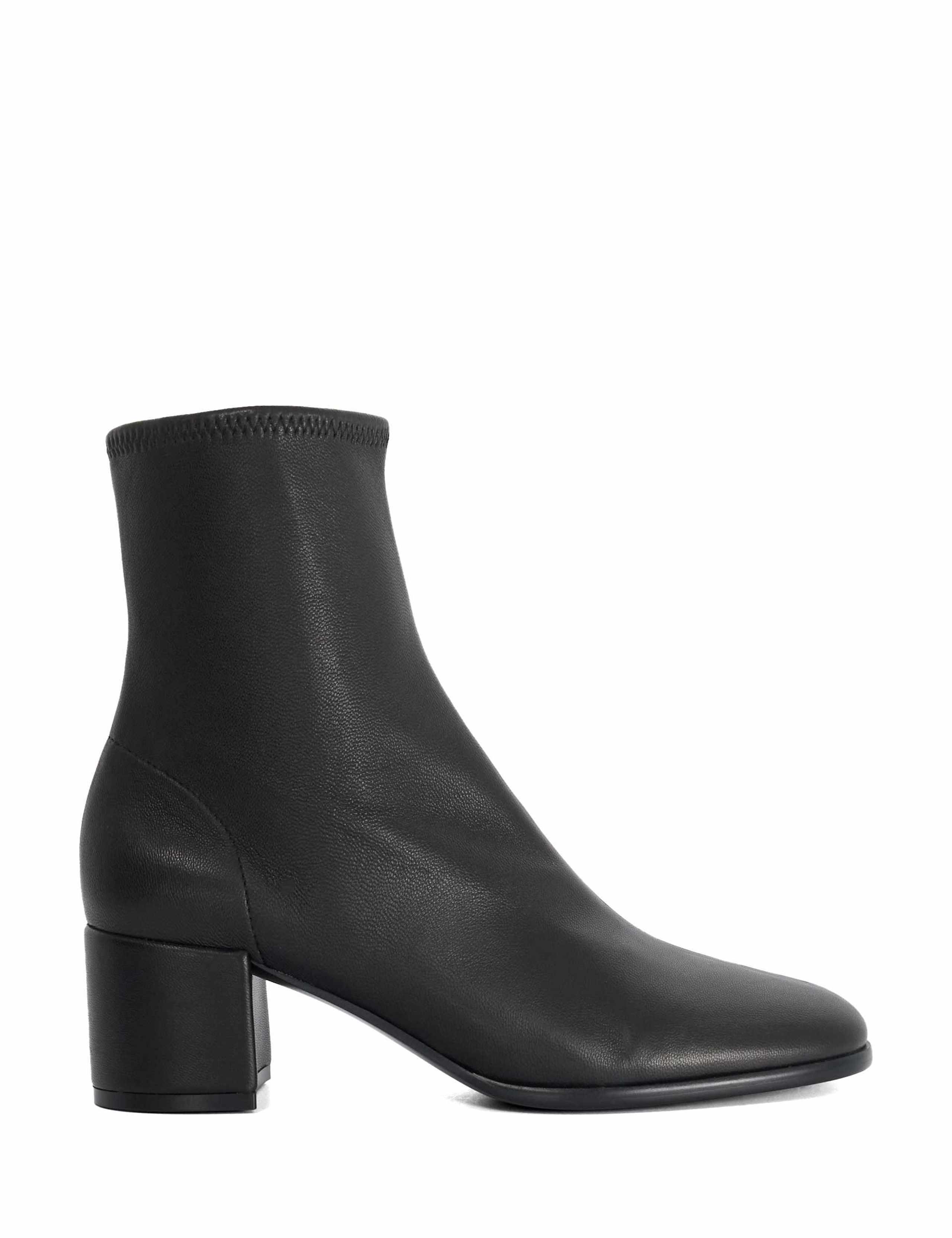 Leather Block Heel Ankle Boots 1 of 5