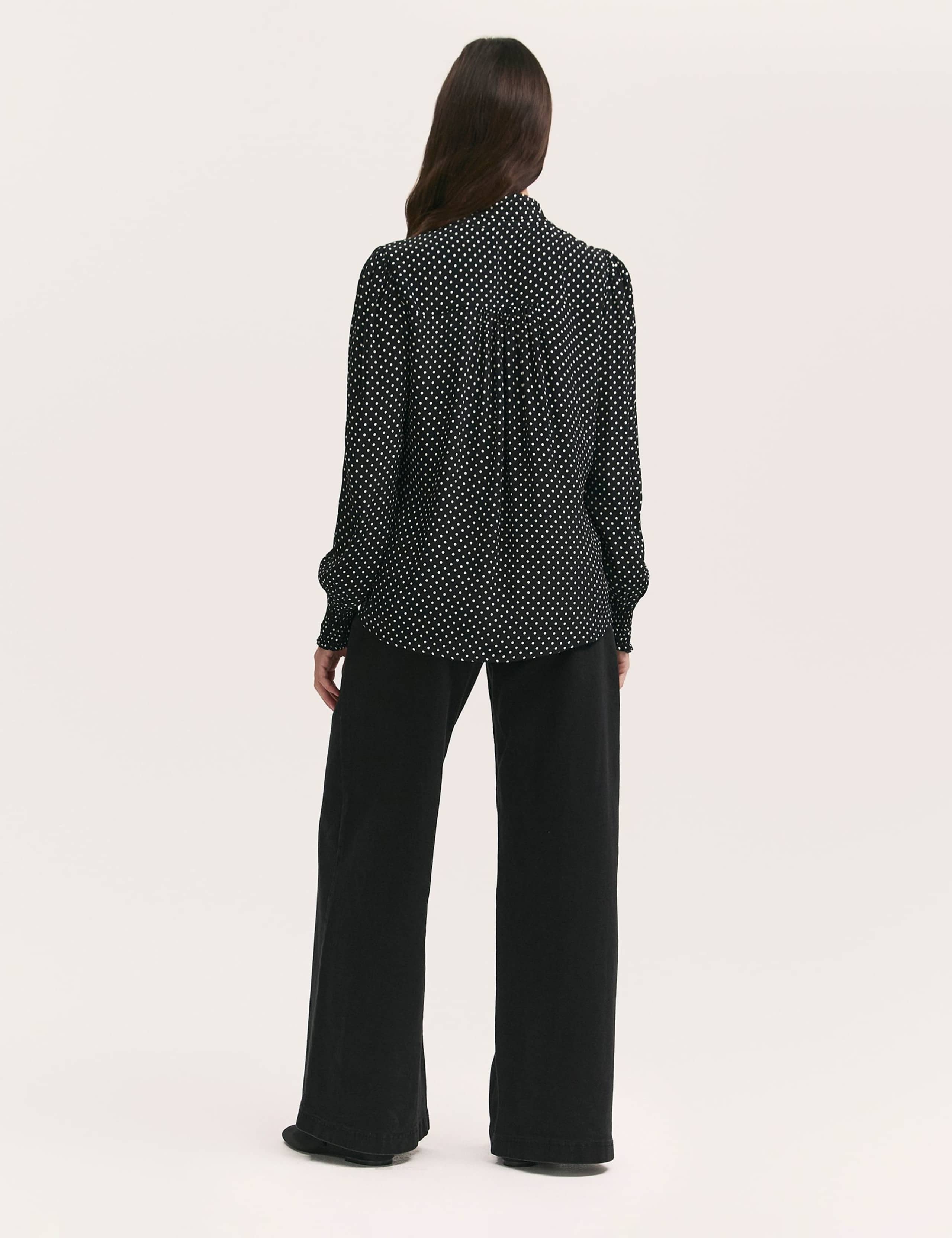 Polka Dot Tie Neck Blouse 3 of 4