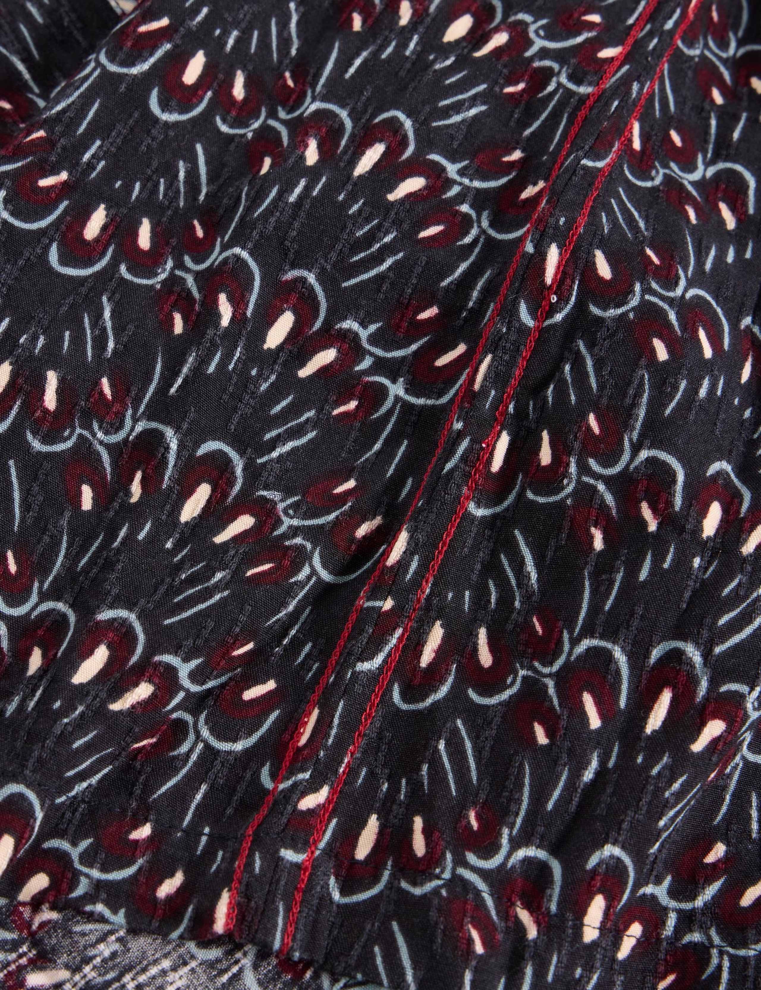 Printed V-Neck Shirred Detail Blouse 6 of 6