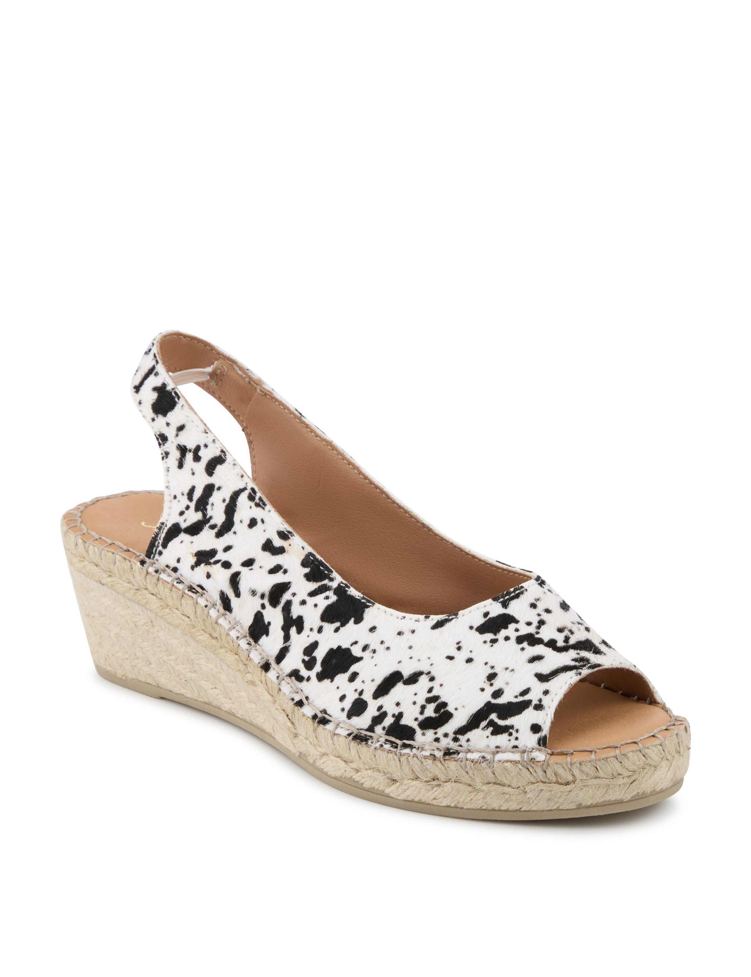 Wide Fit Hair On Leather Wedge Espadrilles 2 of 6