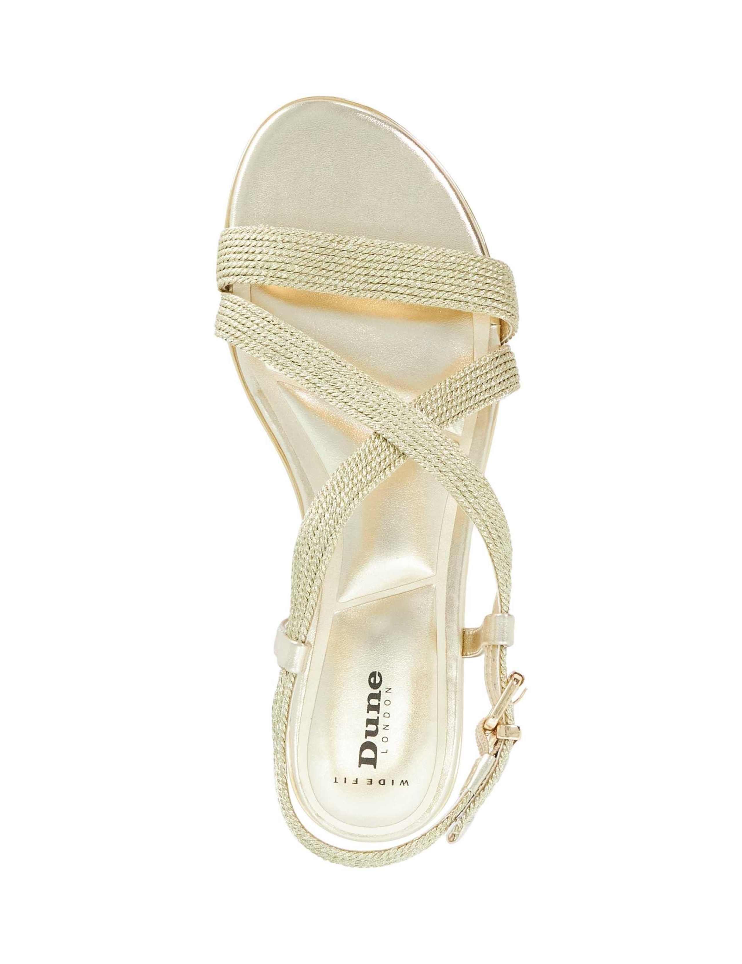 Wide Fit Metallic Rope Ankle Strap Flat Sandals 2 of 5