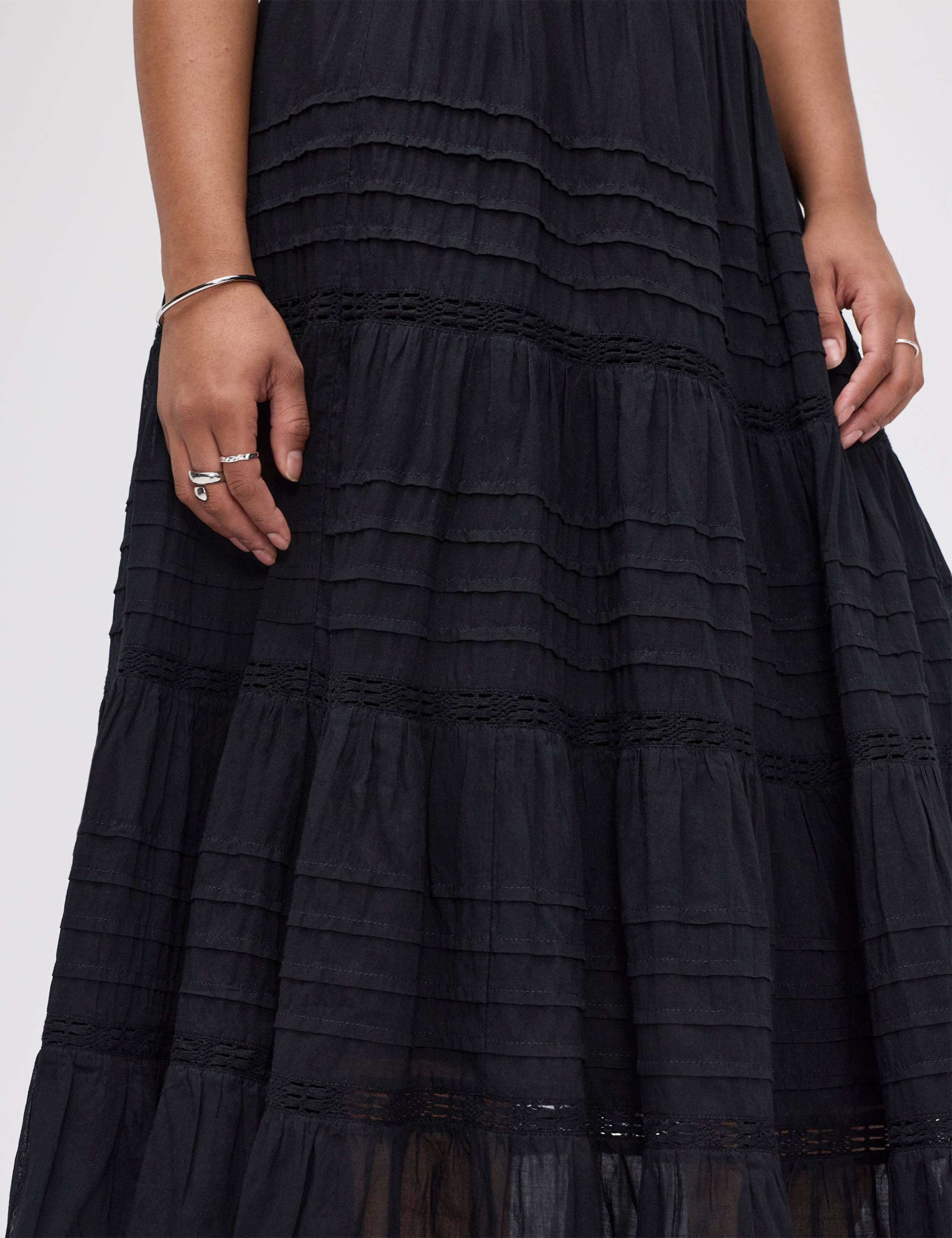 Pure Cotton Midi Tiered Skirt 4 of 6