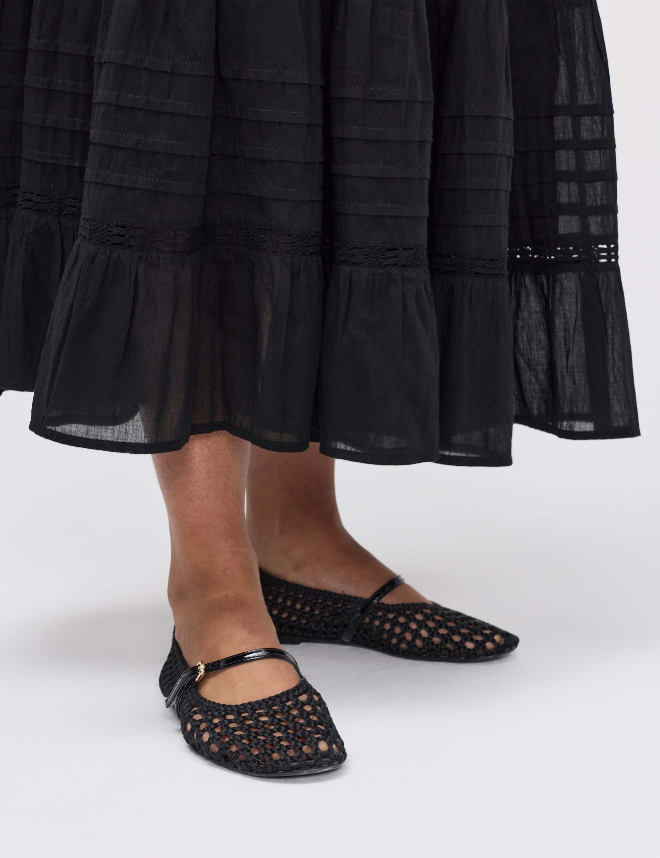 Pure Cotton Midi Tiered Skirt 6 of 6