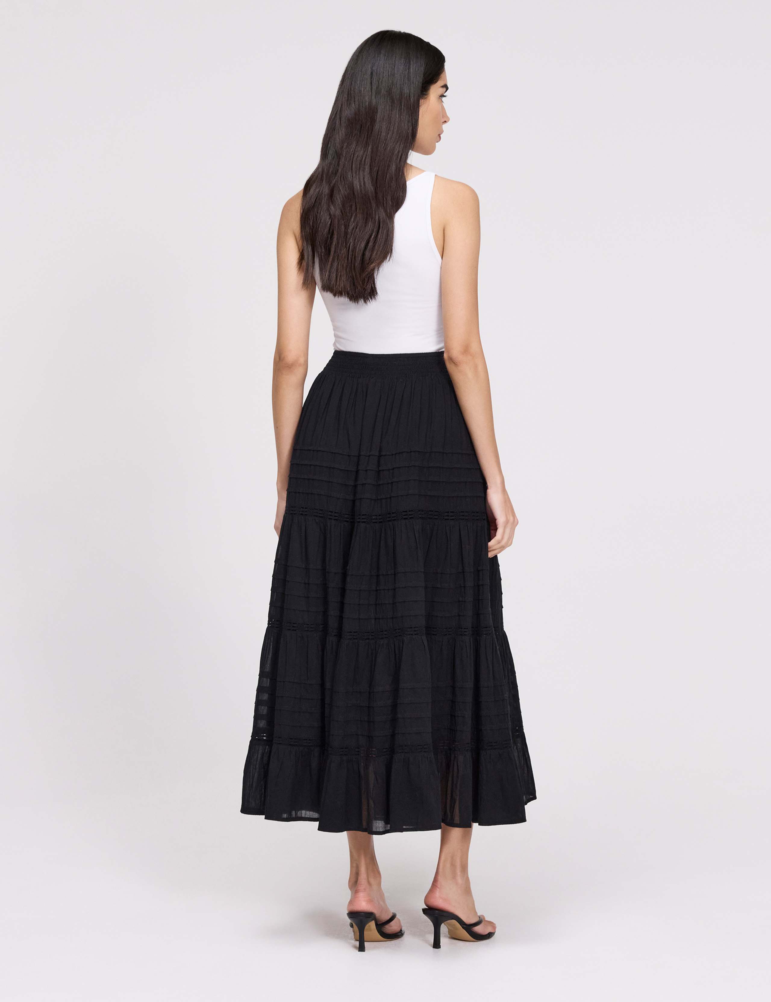 Pure Cotton Midi Tiered Skirt 8 of 8