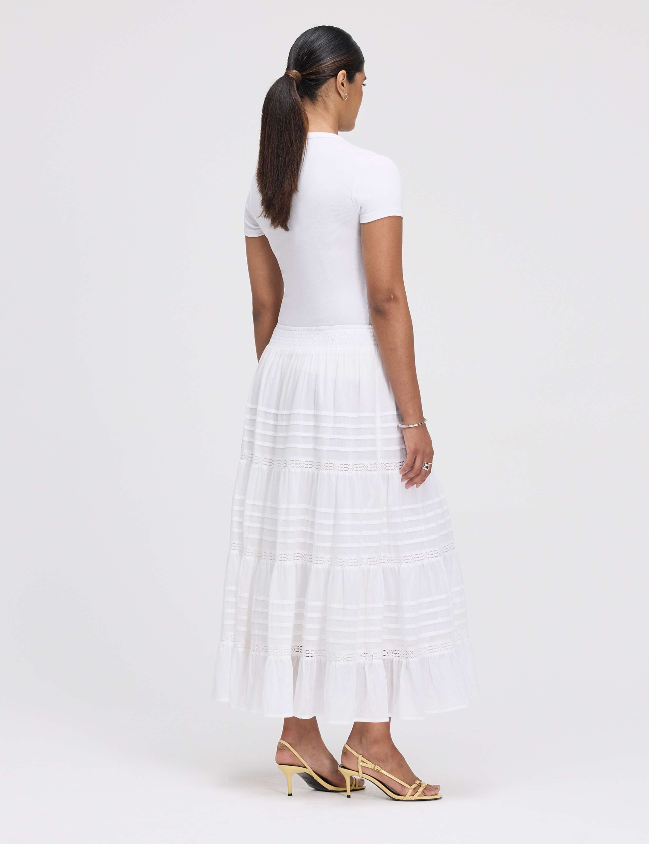 Pure Cotton Midi Tiered Skirt 3 of 5