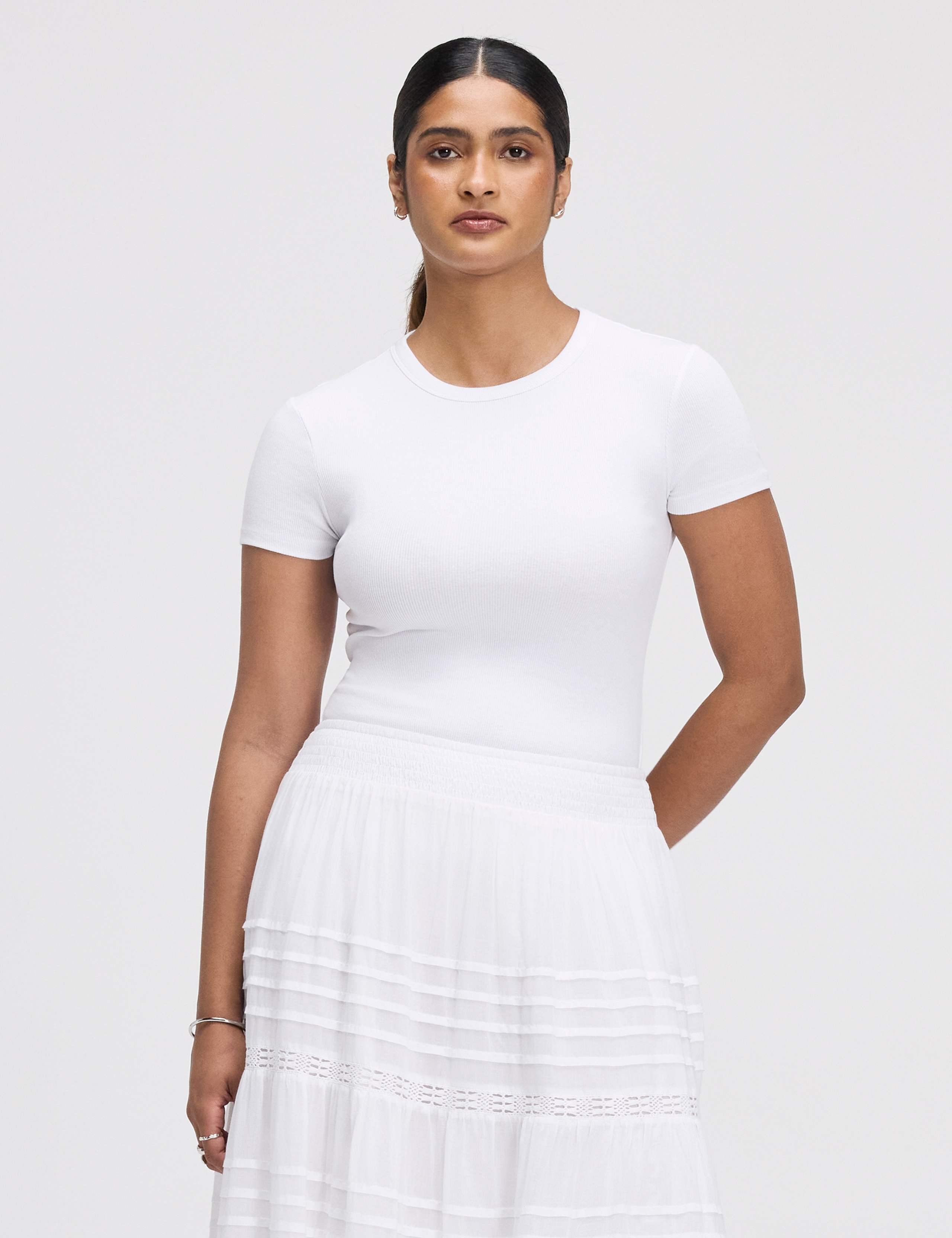 Pure Cotton Midi Tiered Skirt 4 of 5