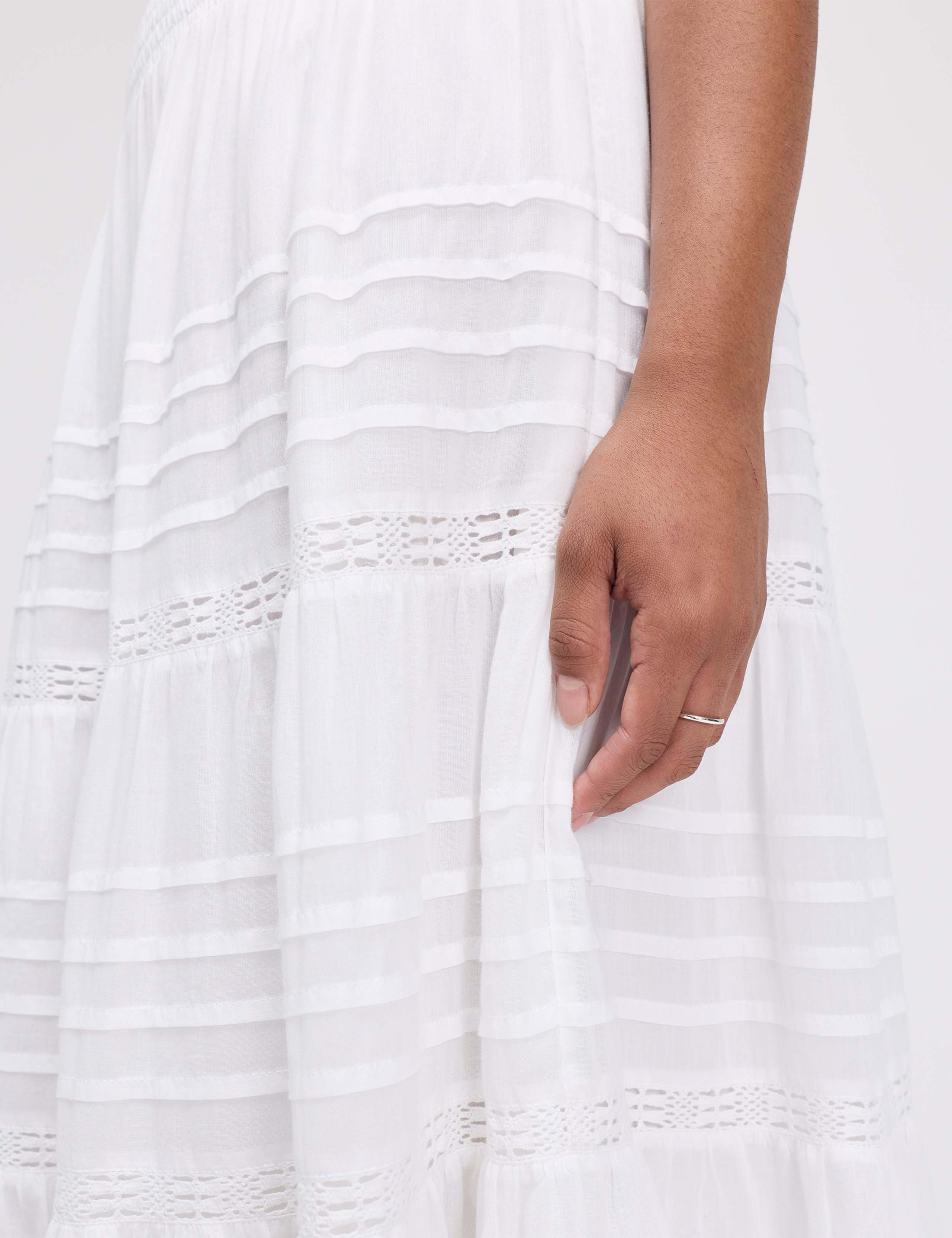 Pure Cotton Midi Tiered Skirt 5 of 5