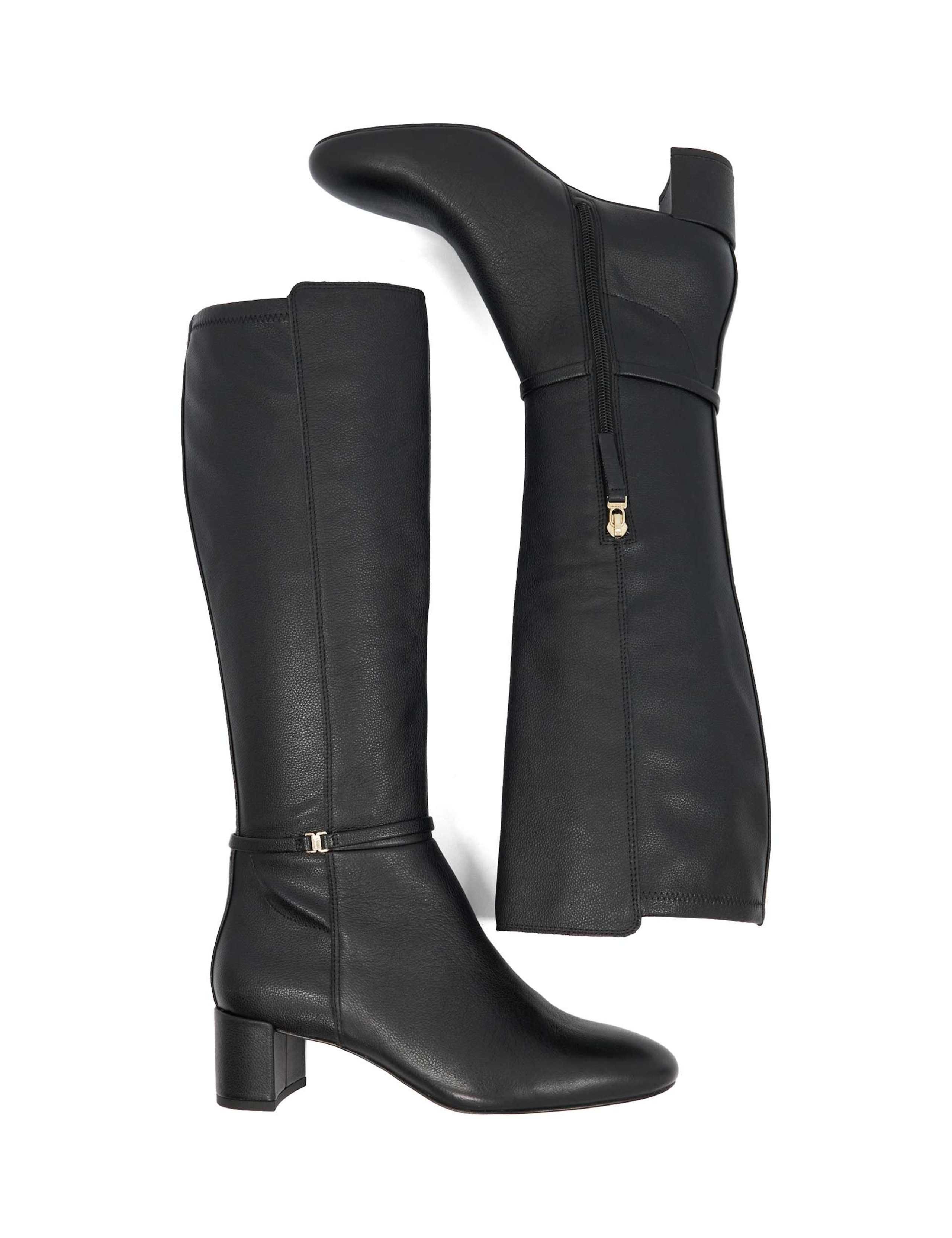 Leather Block Heel Knee High Boots 4 of 5