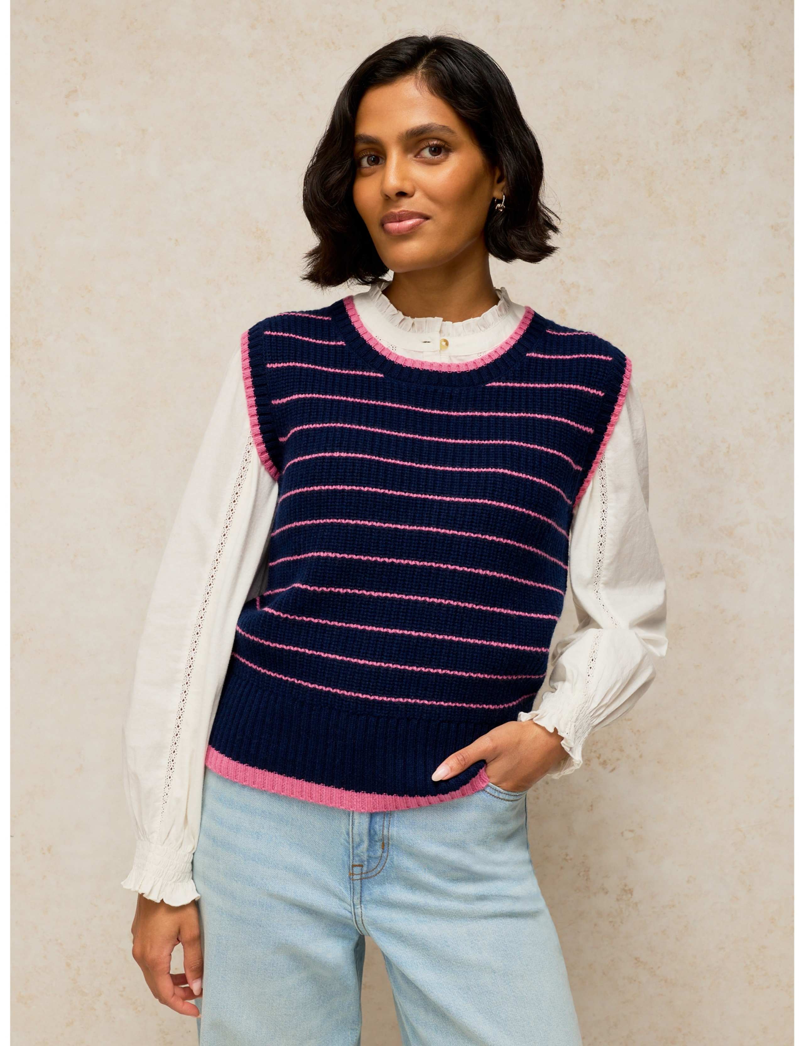 Merino Wool Blend Knitted Vest 1 of 6