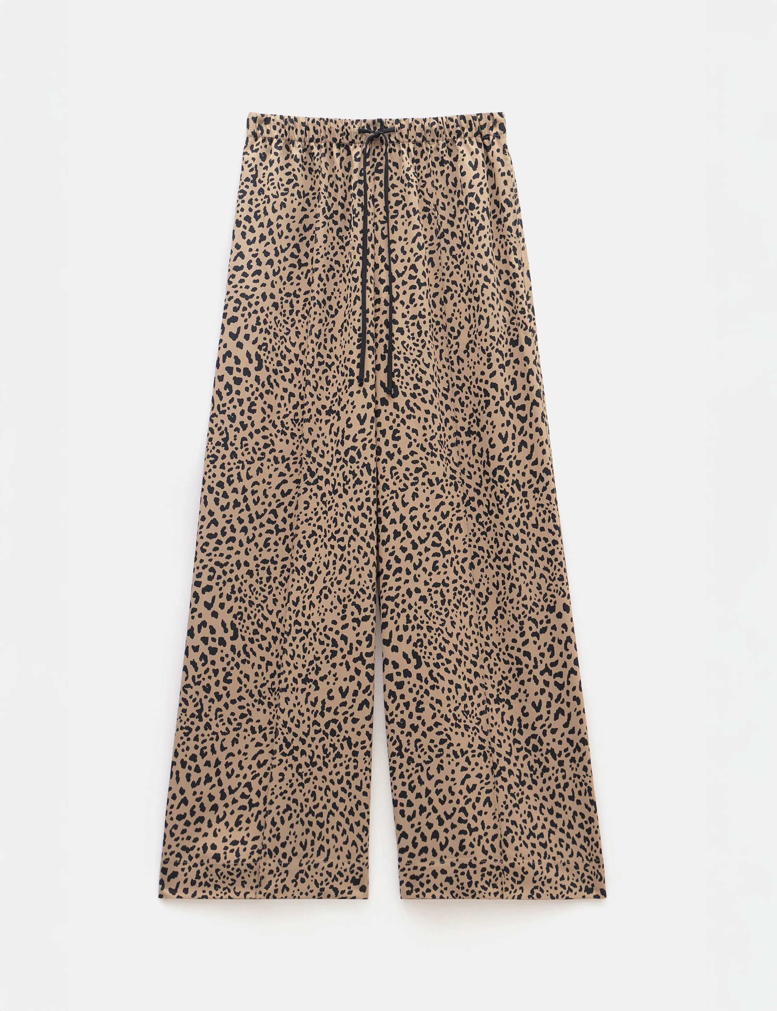 Animal Print Drawstring Wide Leg Trousers 2 of 4